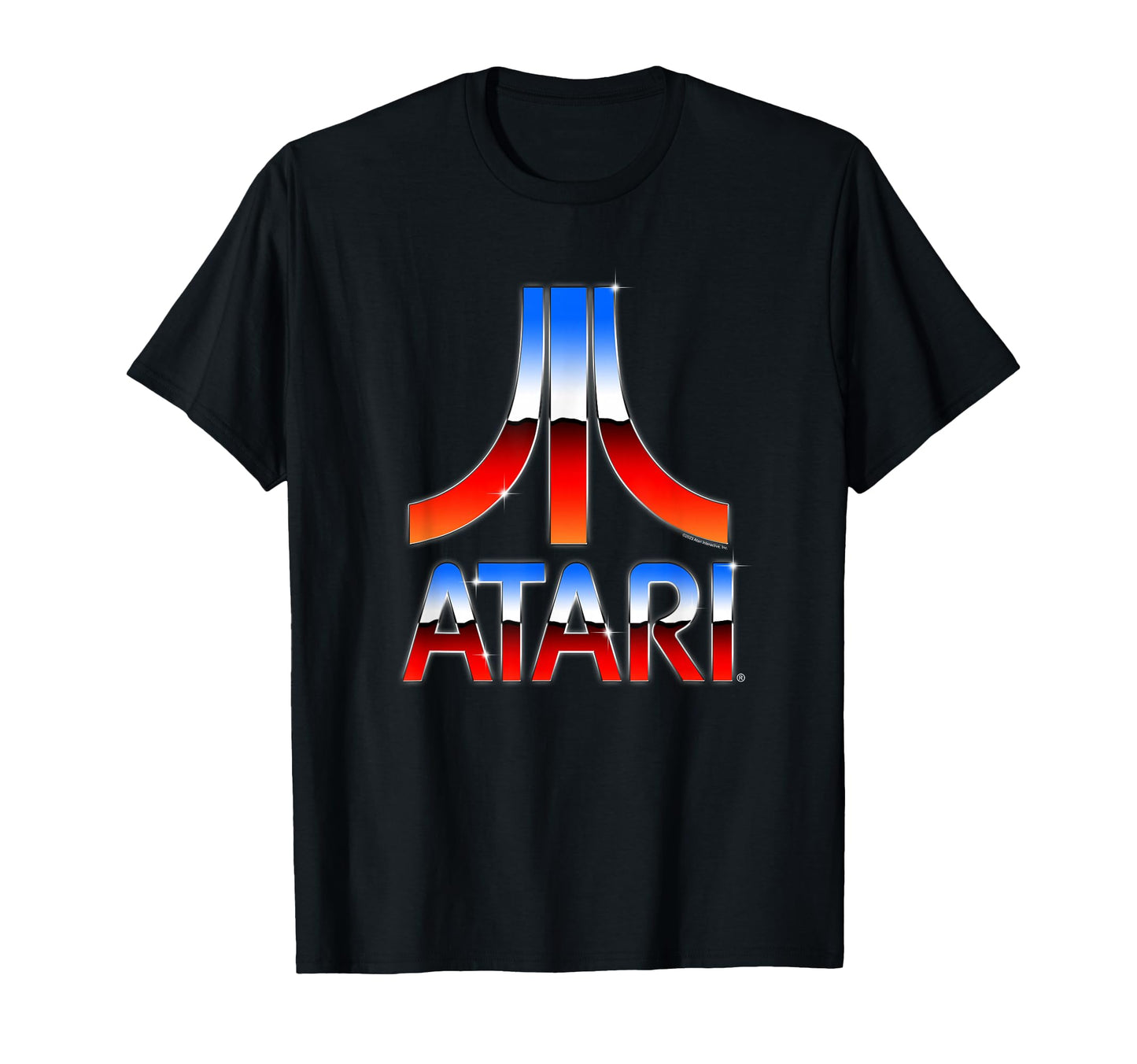 Atari Red White And Blue Chrome T-Shirt - Minimalist Print for Adults - T-Shirt, Sweatshirt, Hoodie