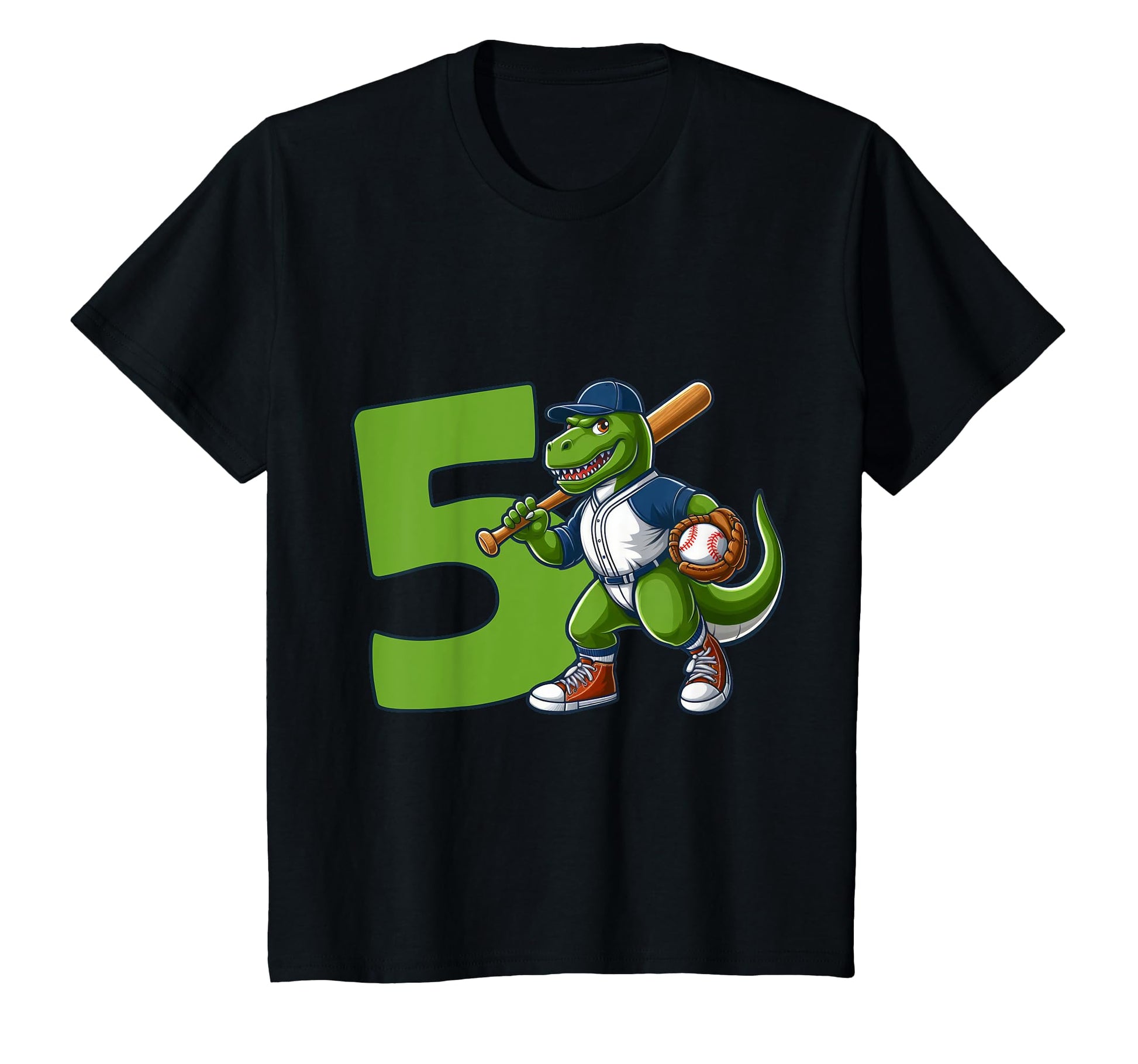 Dinosaur 5 Years Baseball 5Th Birthday T-Shirt - Novelty Apparel Unisex - T-Shirt, Sweatshirt, Hoodie