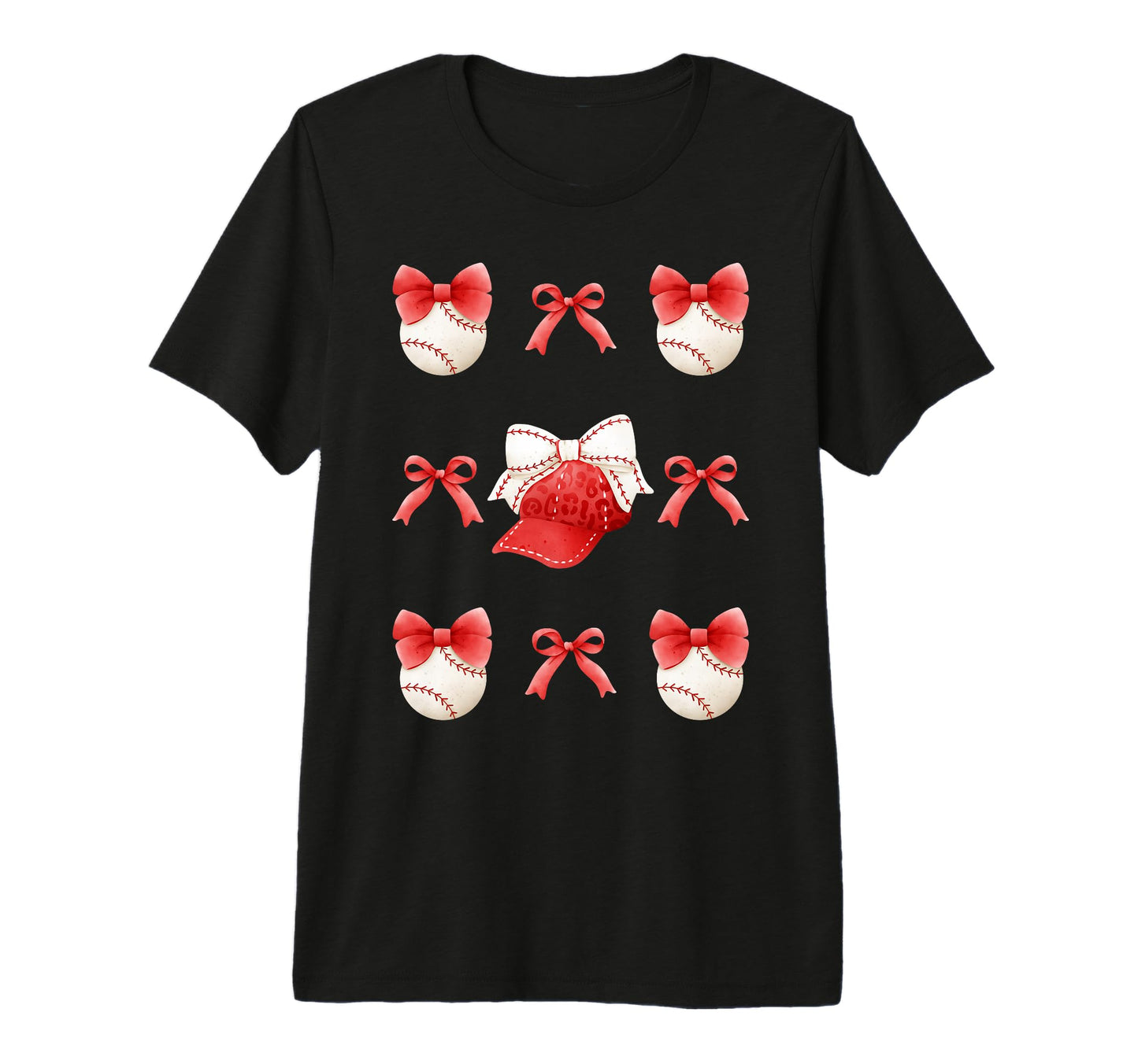 Coquette Baseball Softball Mom Bow T-Shirt - Streetwear Style for Adults - T-Shirt, Sweatshirt, Hoodie