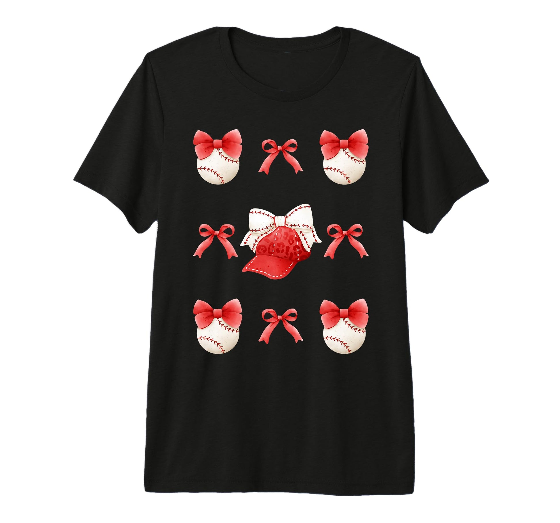 Coquette Baseball Softball Mom Bow T-Shirt - Streetwear Style for Adults - T-Shirt, Sweatshirt, Hoodie