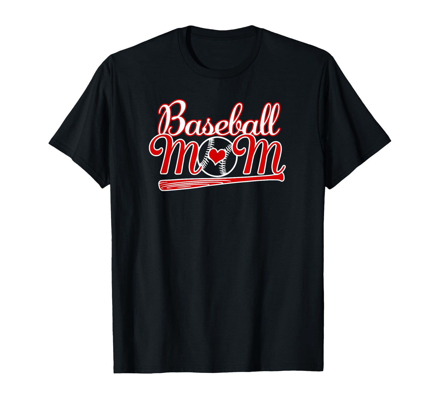 Love Baseball Mom Laces Heart Mothers Day T-Shirt - Graphic Print Unisex - T-Shirt, Sweatshirt, Hoodie