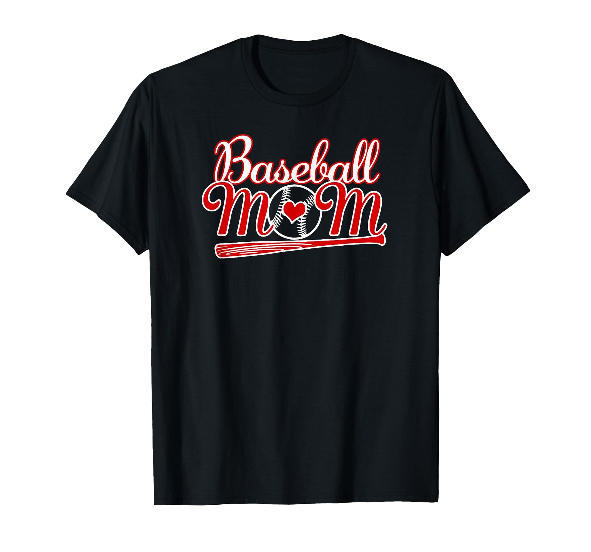 Love Baseball Mom Laces Heart Mothers Day T-Shirt - Graphic Print Unisex - T-Shirt, Sweatshirt, Hoodie
