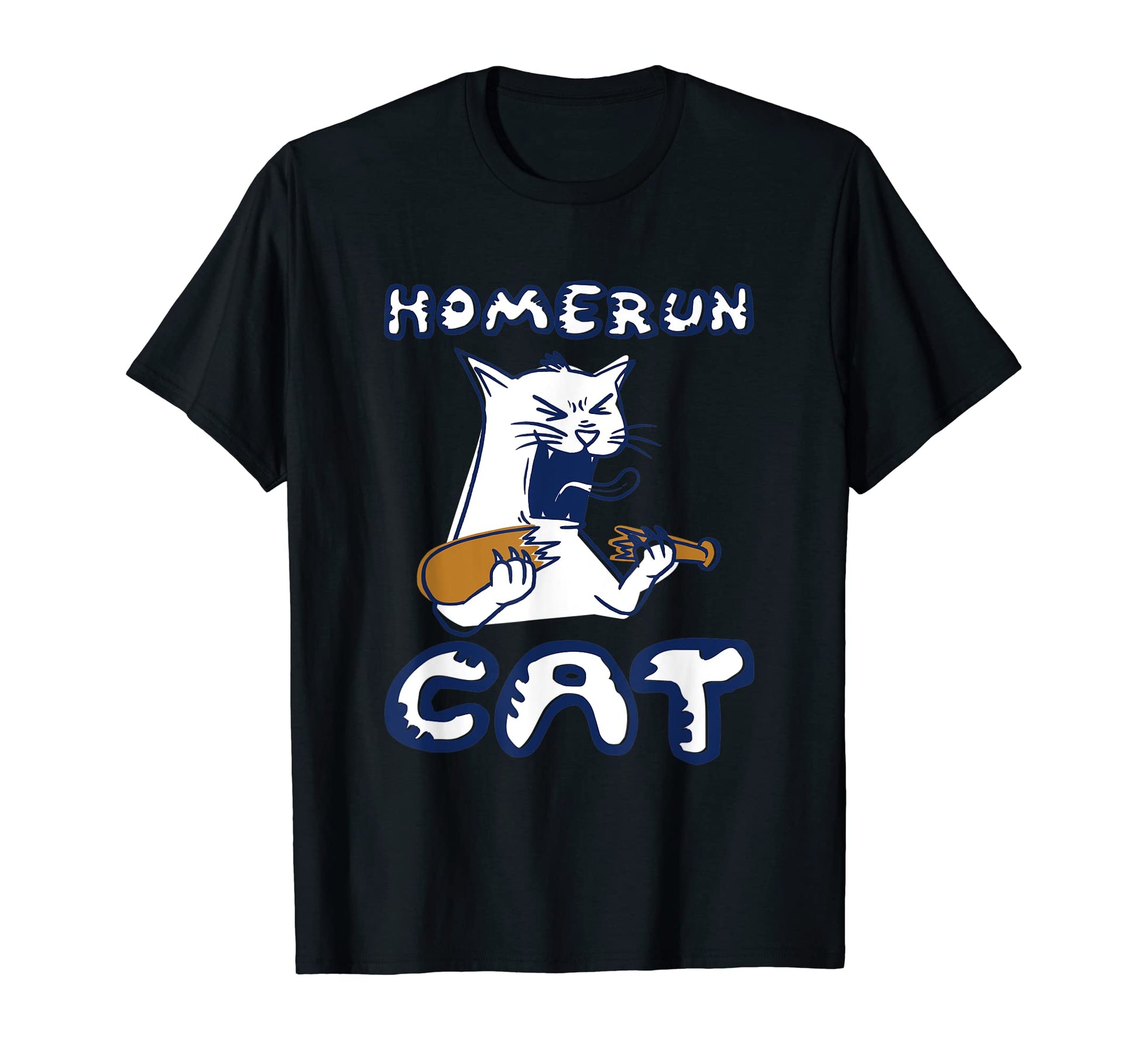 Home Run Cat Baseball Bat Funny Sport T-Shirt - Unique Graphic Men Women - T-Shirt, Sweatshirt, Hoodie