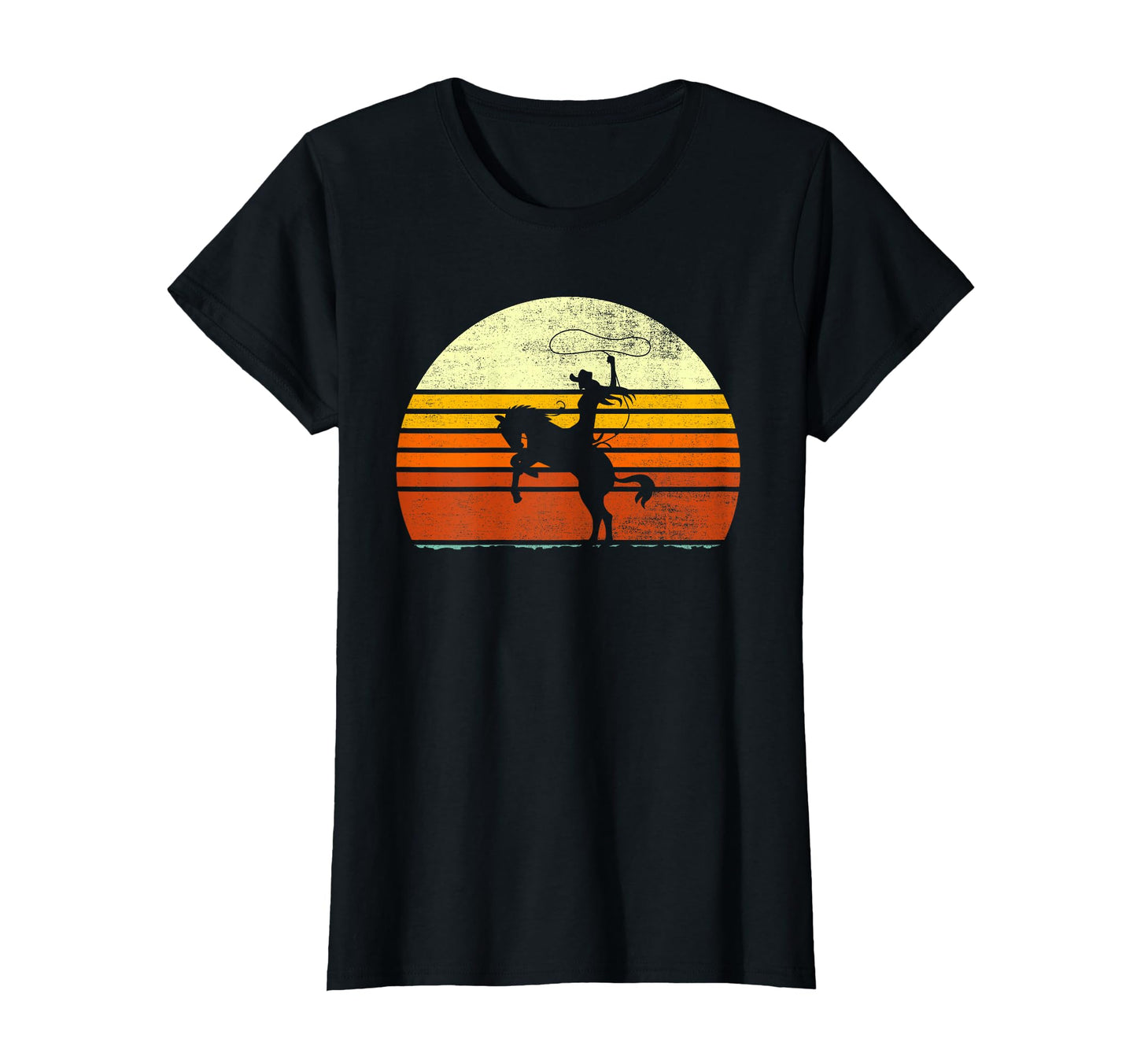 Western Cowgirl Halter Horse Sunset T-Shirt - Trendy Graphic Men Women - T-Shirt, Sweatshirt, Hoodie