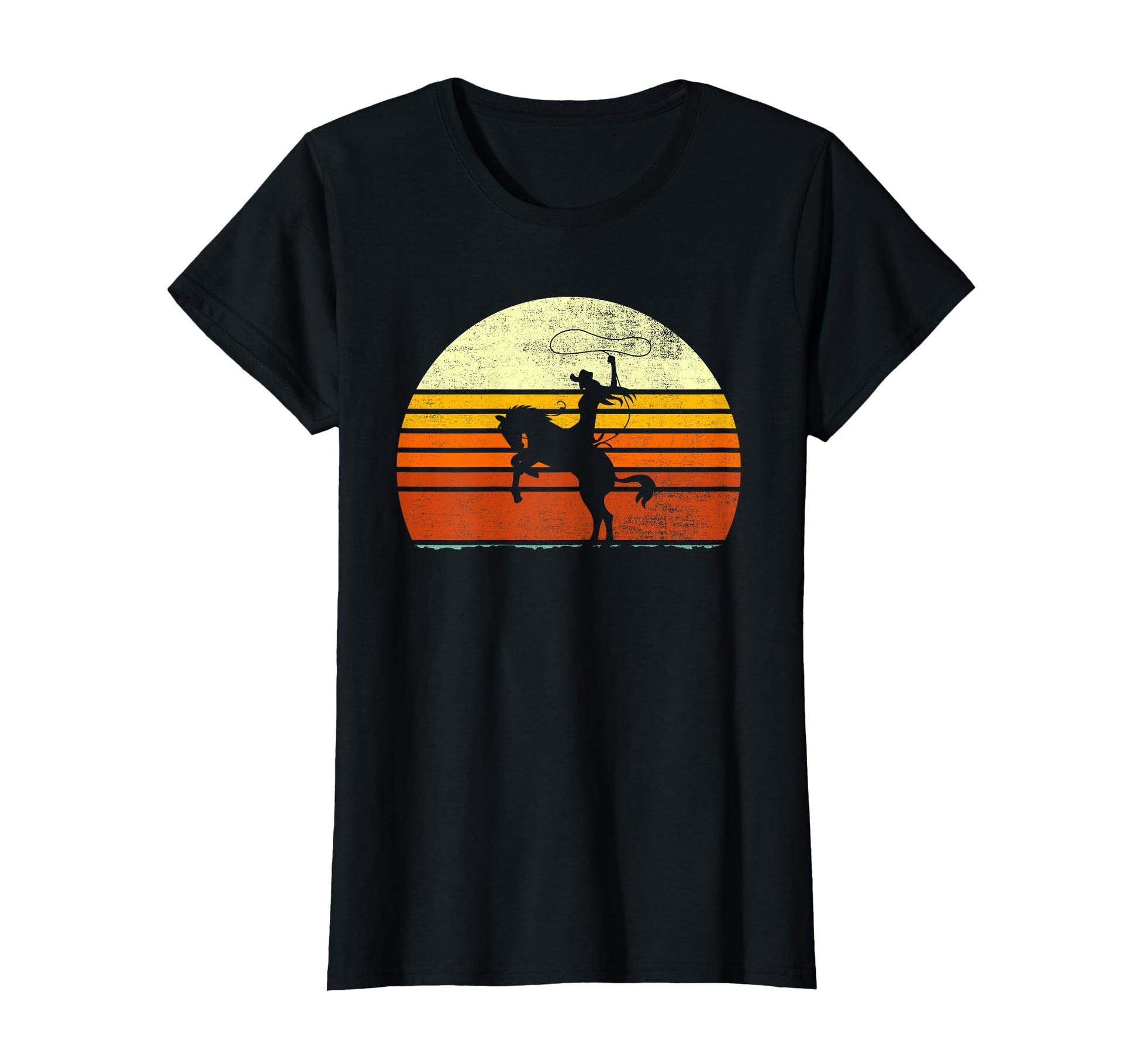 Western Cowgirl Halter Horse Sunset T-Shirt - Trendy Graphic Men Women - T-Shirt, Sweatshirt, Hoodie