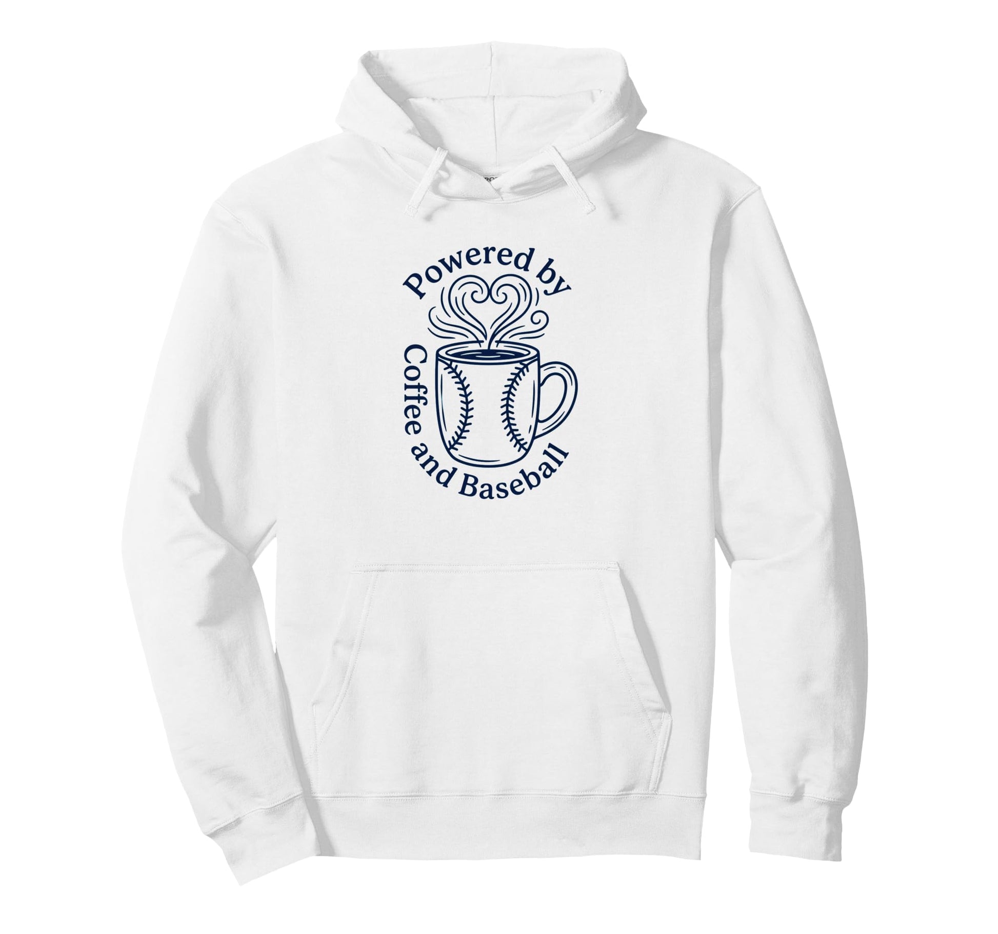 Powered Coffee And Baseball Fan Hoodie - Graphic Print Men Women - T-Shirt, Sweatshirt, Hoodie