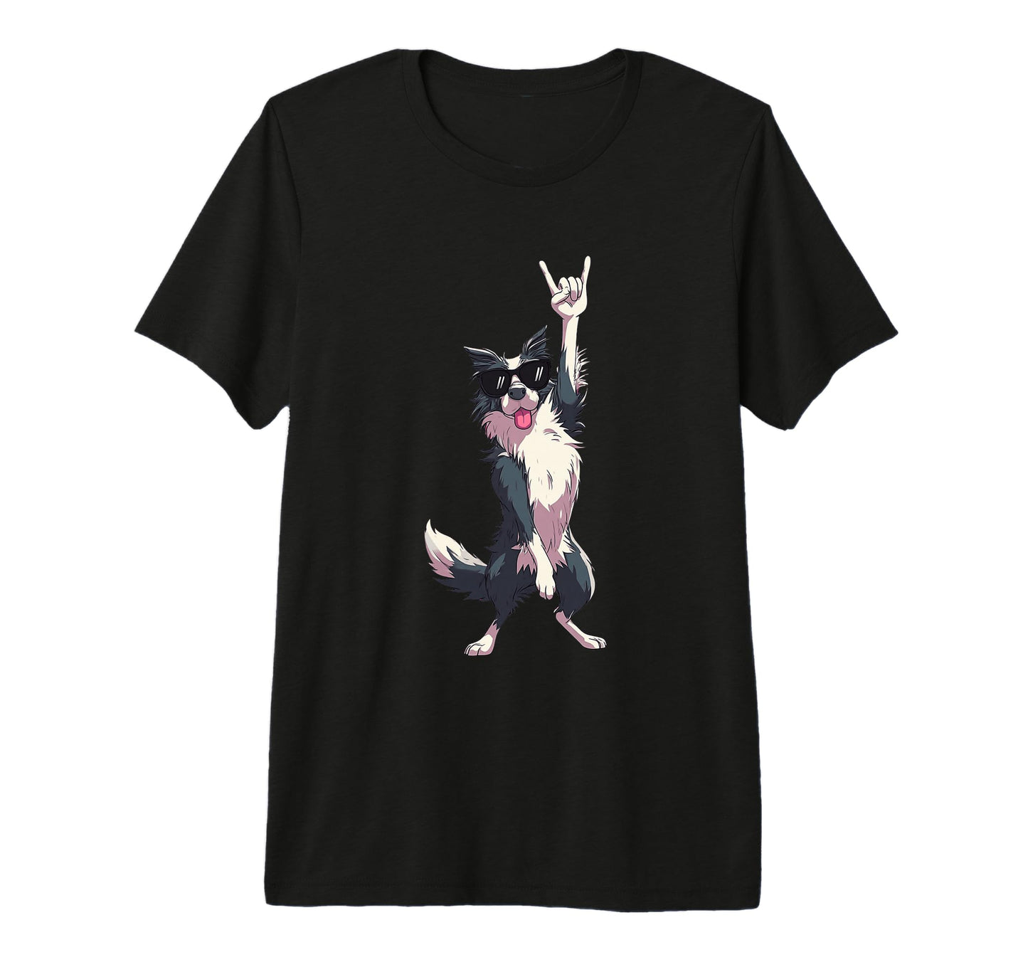 Border Collie Rock Star Dog Sunglasses T-Shirt - Unique Graphic for Adults - T-Shirt, Sweatshirt, Hoodie