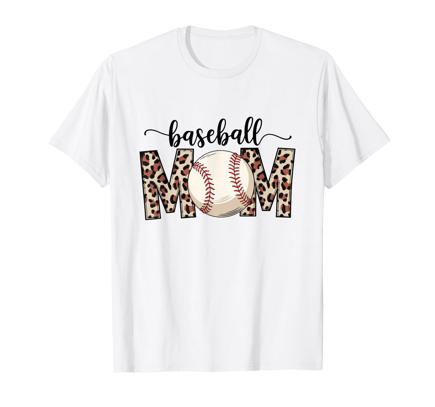 Leopard American Baseball Mom Mama T-Shirt - Graphic Print for Adults - T-Shirt, Sweatshirt, Hoodie