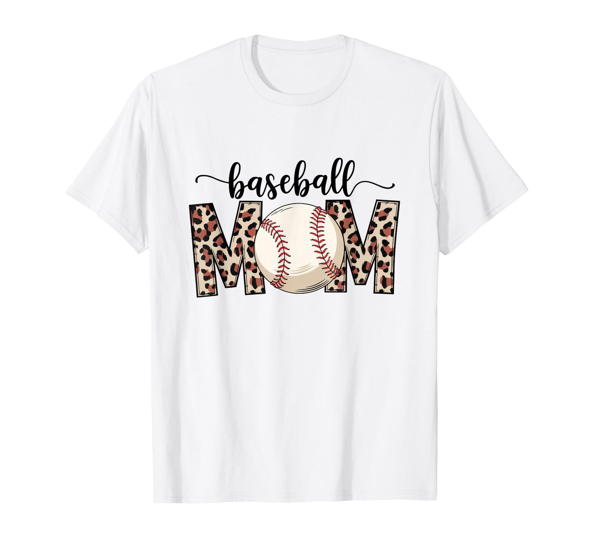 Leopard American Baseball Mom Mama T-Shirt - Graphic Print for Adults - T-Shirt, Sweatshirt, Hoodie