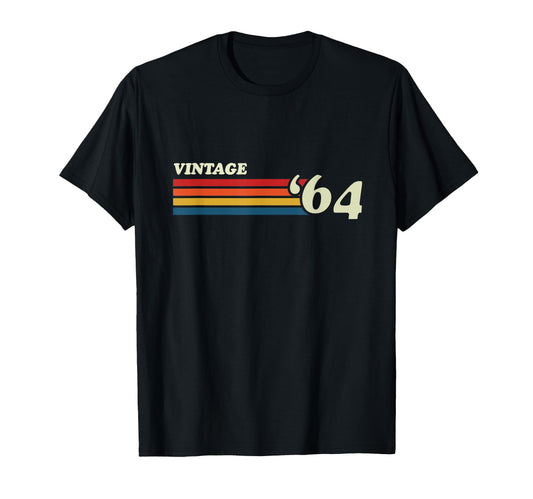 64 Stripes Born 1964 Birthday 60Th T-Shirt - Minimalist Print Men Women - T-Shirt, Sweatshirt, Hoodie