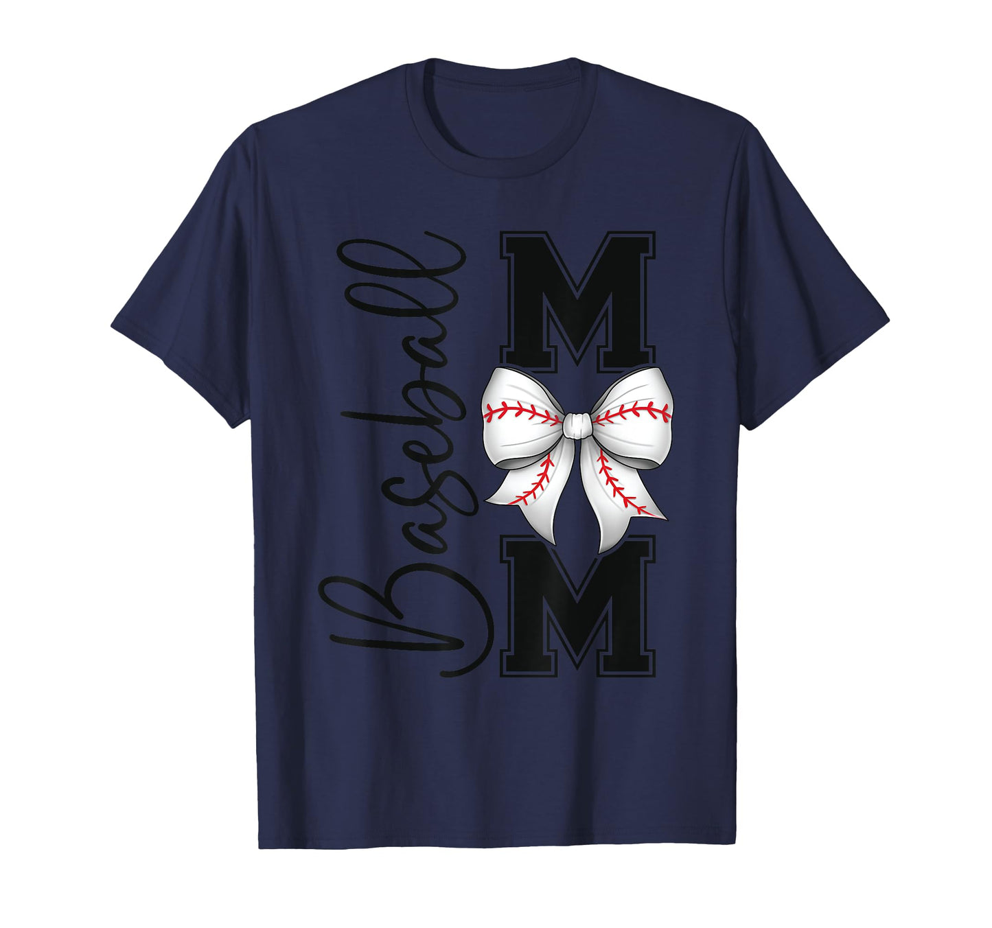 Baseball Mom Bow T-Shirt - Minimalist Print Unisex - T-Shirt, Sweatshirt, Hoodie
