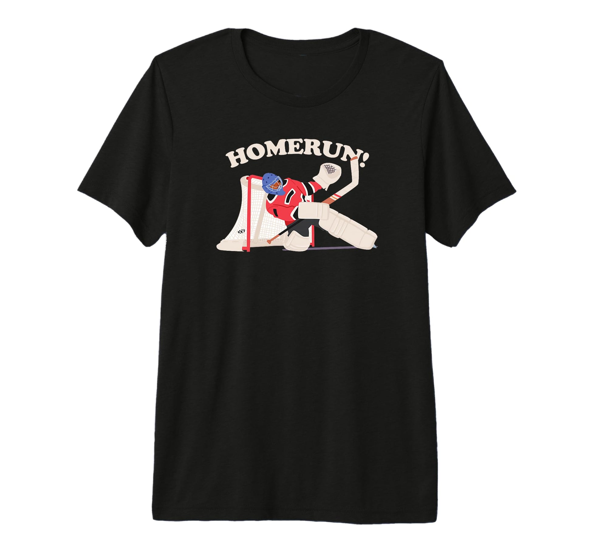 Funny Homerun Baseball Hockey Mash Up Tri T-Shirt - Graphic Print Unisex - T-Shirt, Sweatshirt, Hoodie
