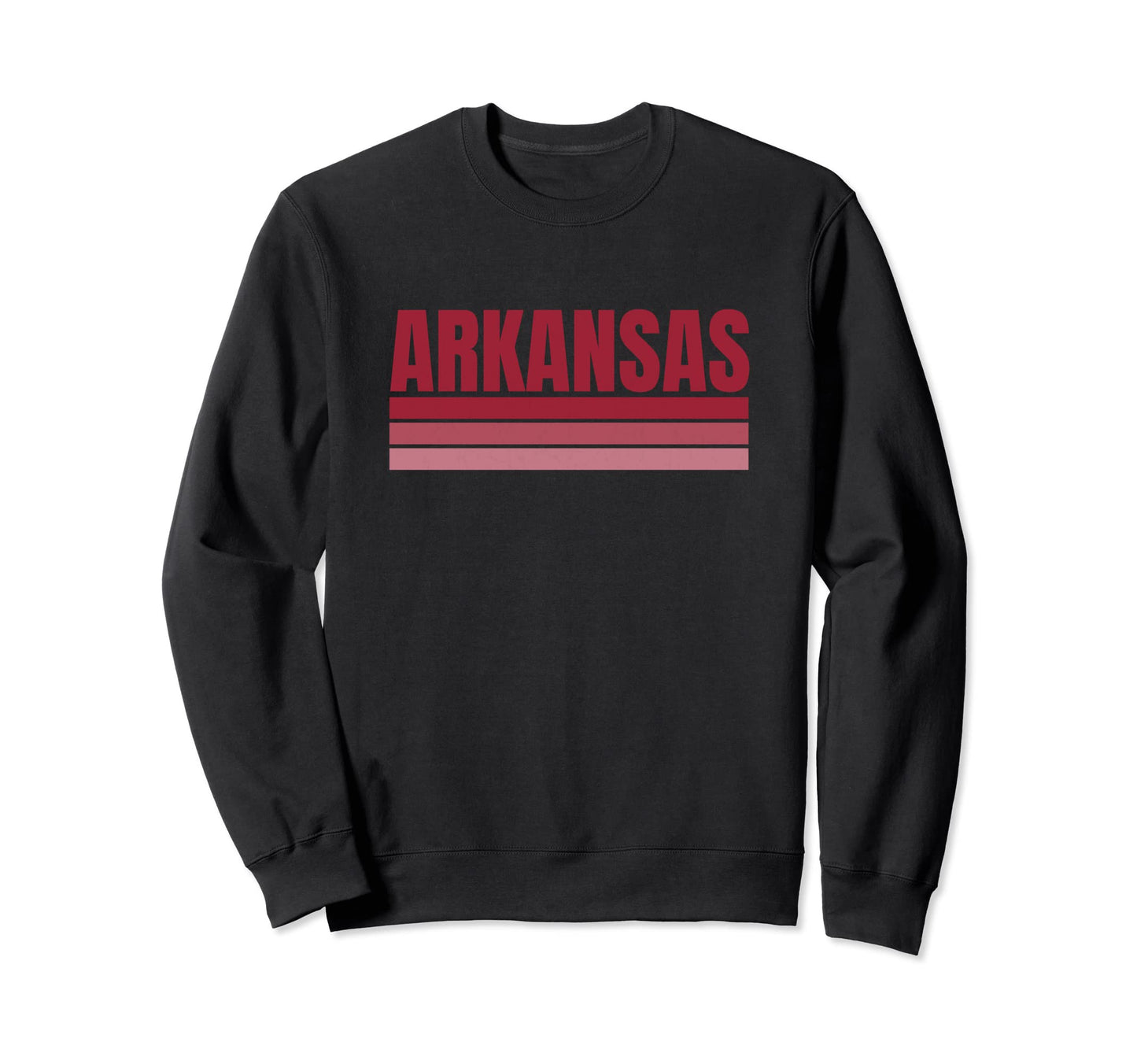 Striped Arkansas Red White Sweatshirt - Aesthetic Graphic for Adults - T-Shirt, Sweatshirt, Hoodie