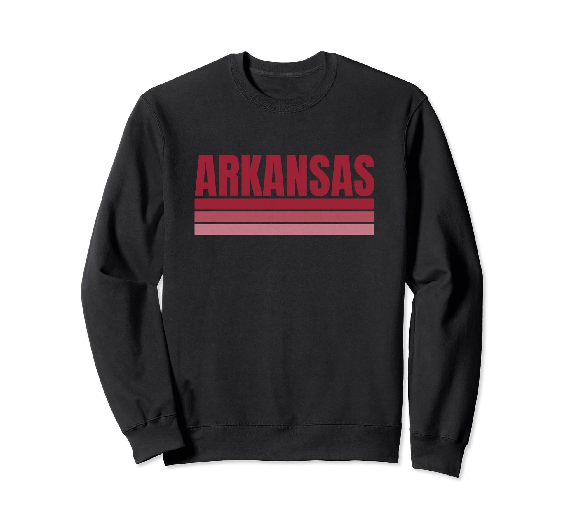 Striped Arkansas Red White Sweatshirt - Aesthetic Graphic for Adults - T-Shirt, Sweatshirt, Hoodie