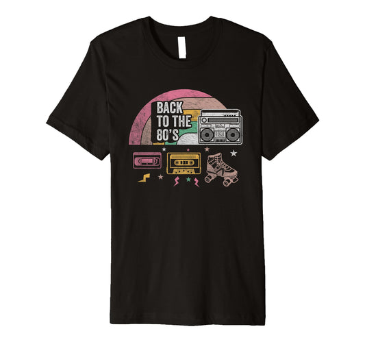Back To 80S Boombox Roller Skates T-Shirt - Minimalist Print Unisex - T-Shirt, Sweatshirt, Hoodie