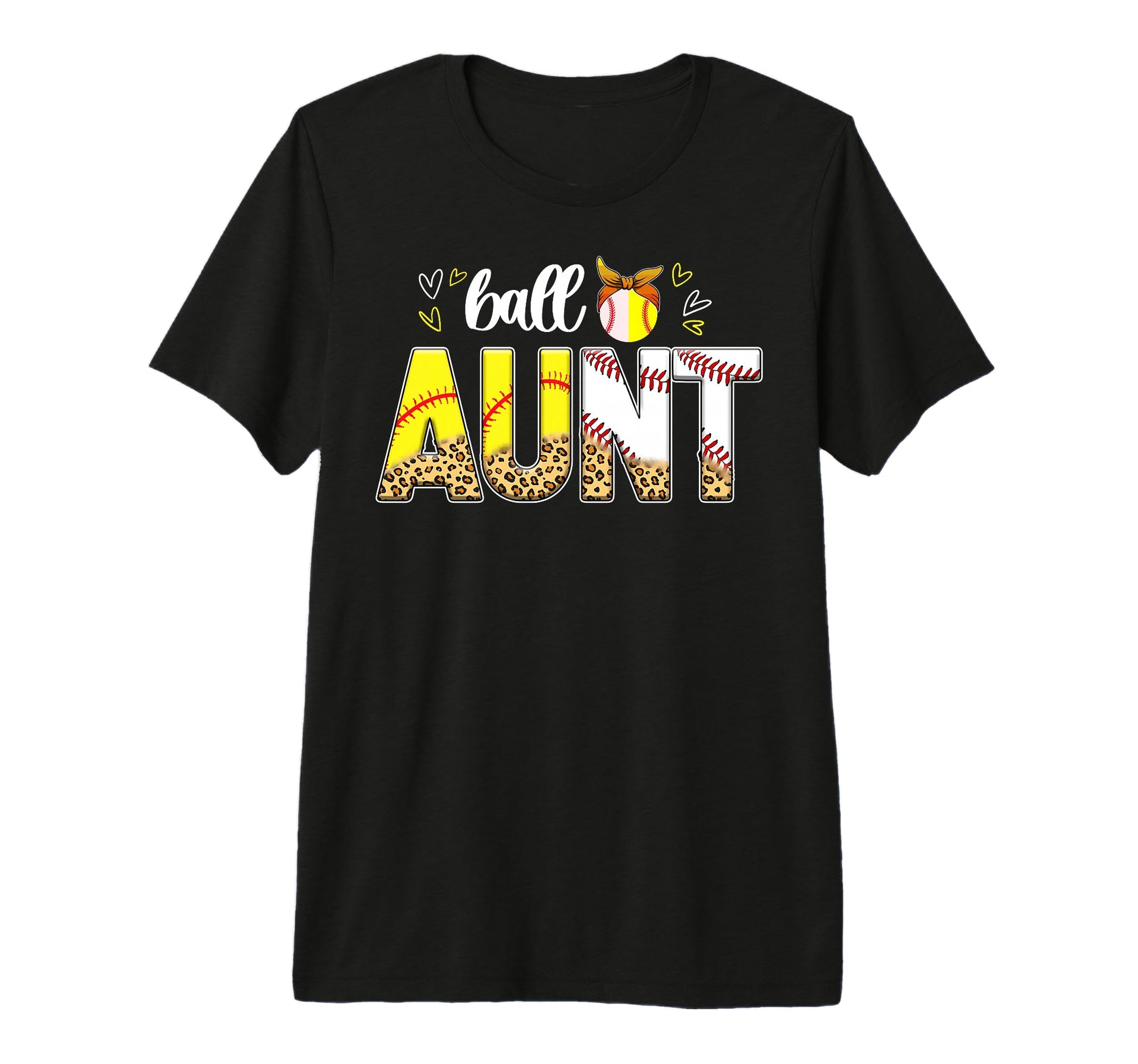 Ball Aunt Leopard Baseball Softball T-Shirt - Custom Art Print for Adults - T-Shirt, Sweatshirt, Hoodie