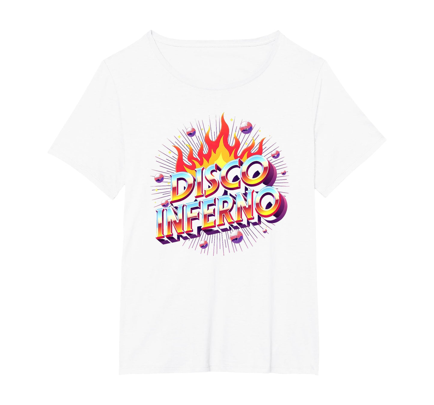 Disco Inferno Dance Party Fever Art T-Shirt - Graphic Print for Adults - T-Shirt, Sweatshirt, Hoodie