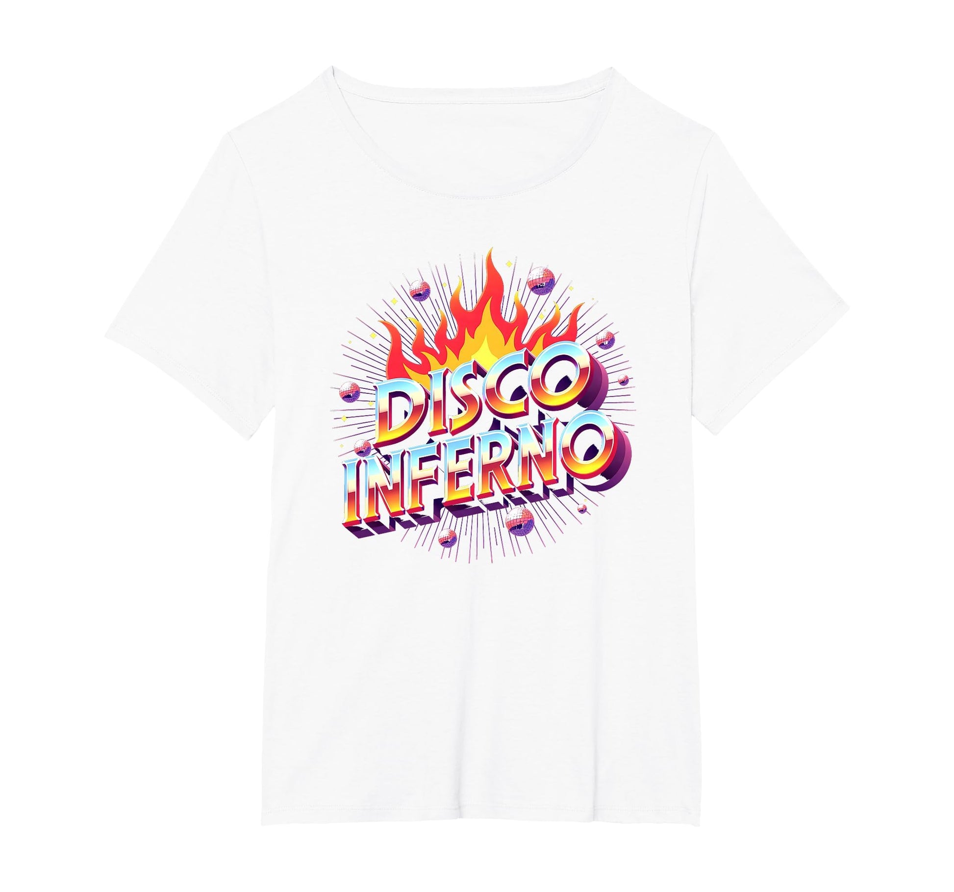 Disco Inferno Dance Party Fever Art T-Shirt - Graphic Print for Adults - T-Shirt, Sweatshirt, Hoodie