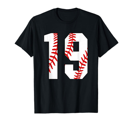 19 Baseball 19Th Birthday Nineteen Player T-Shirt - Graphic Print Unisex - T-Shirt, Sweatshirt, Hoodie