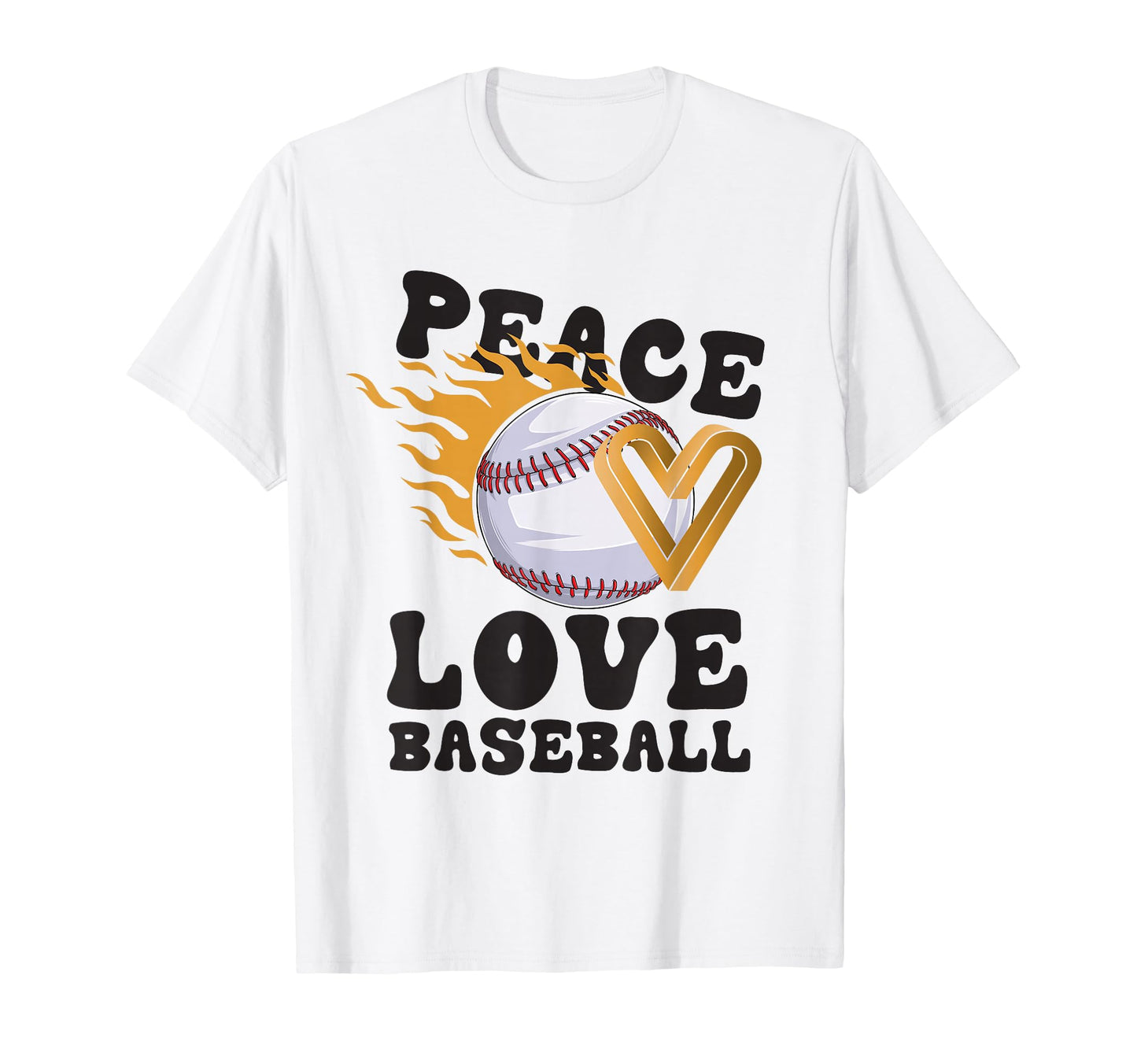 Peace Love Baseball T-Shirt - Fun Novelty Design for Adults - T-Shirt, Sweatshirt, Hoodie