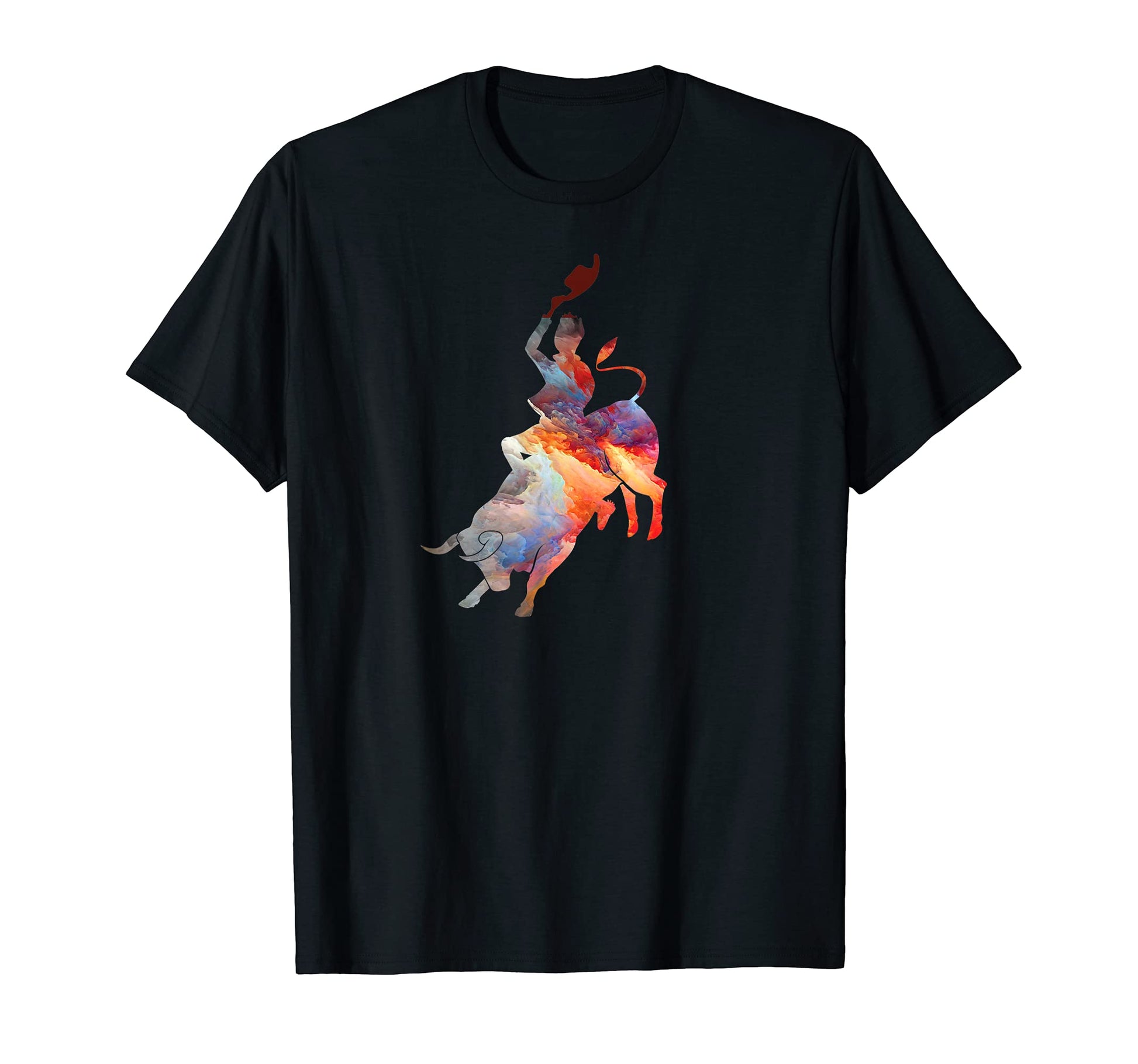Colorful Bull Riding Rodeo Western Cowboy T-Shirt - Minimalist Print Unisex - T-Shirt, Sweatshirt, Hoodie