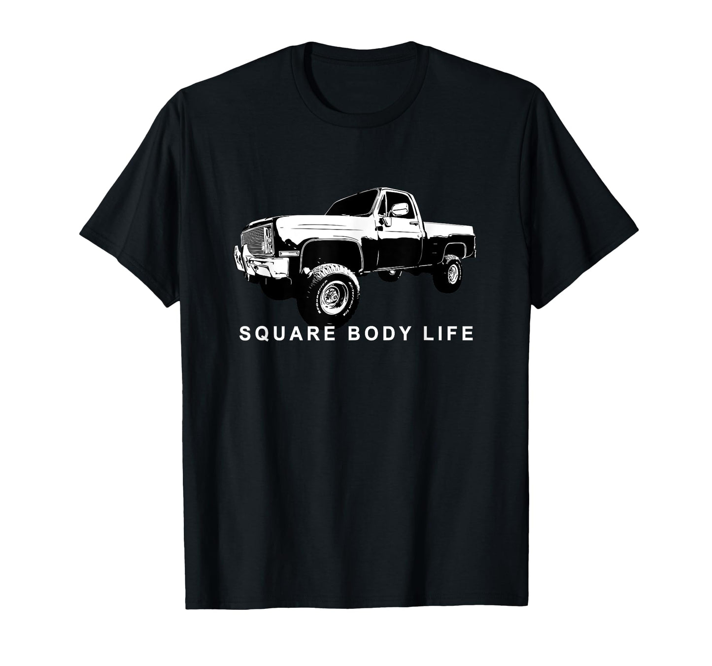 Old 4X4 Squarebody Pickup Square T-Shirt - Minimalist Print for Adults - T-Shirt, Sweatshirt, Hoodie