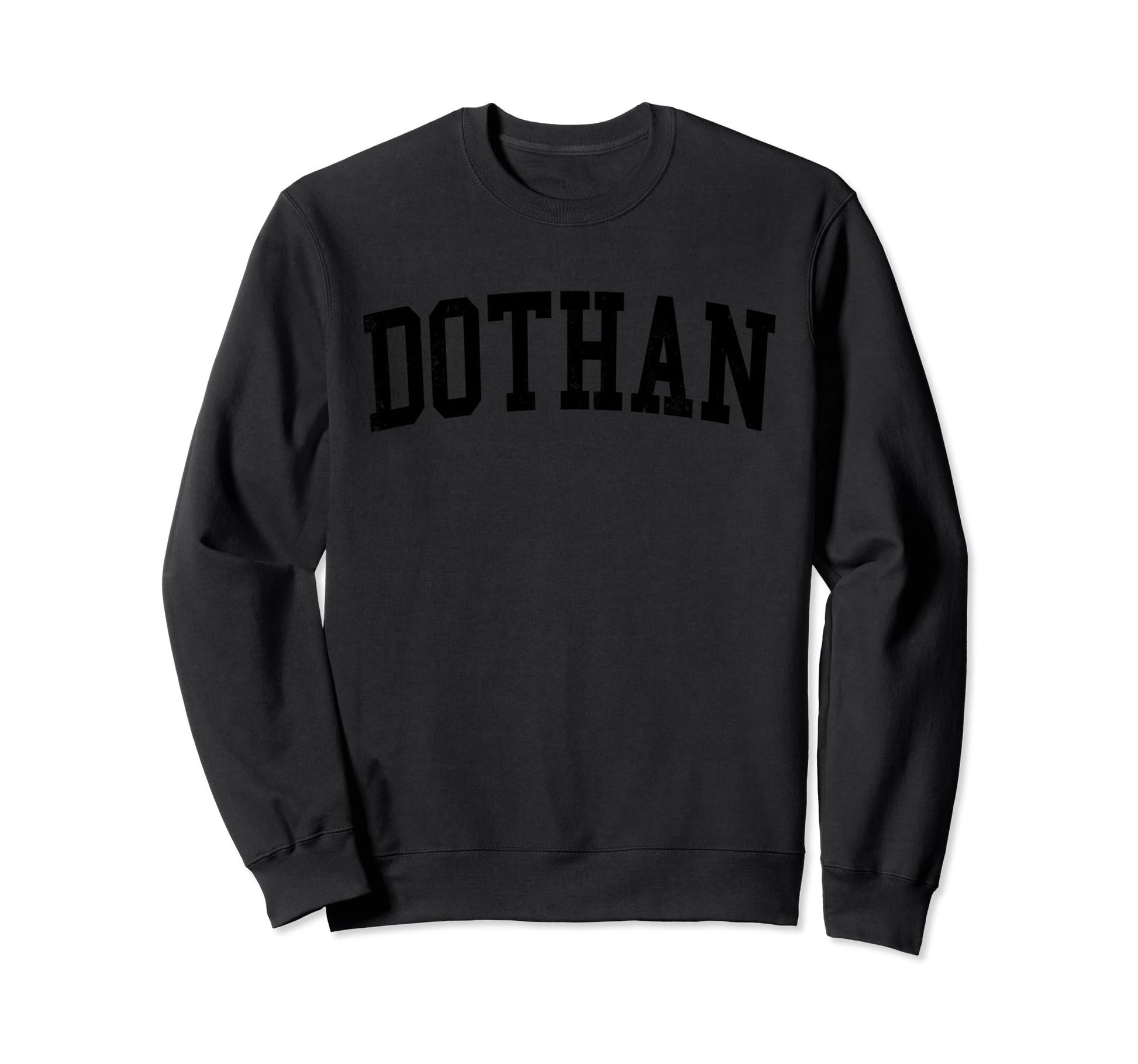 Dothan Al Distressed Black Varsity Sweatshirt - Aesthetic Graphic Unisex - T-Shirt, Sweatshirt, Hoodie