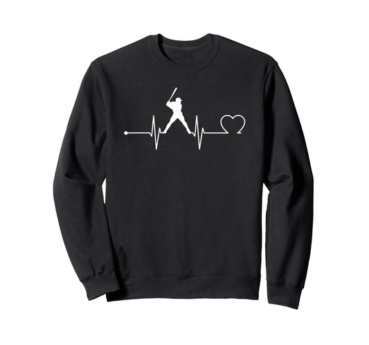 Baseball Heartbeat Player Gift Sweatshirt - Streetwear Style for Adults - T-Shirt, Sweatshirt, Hoodie