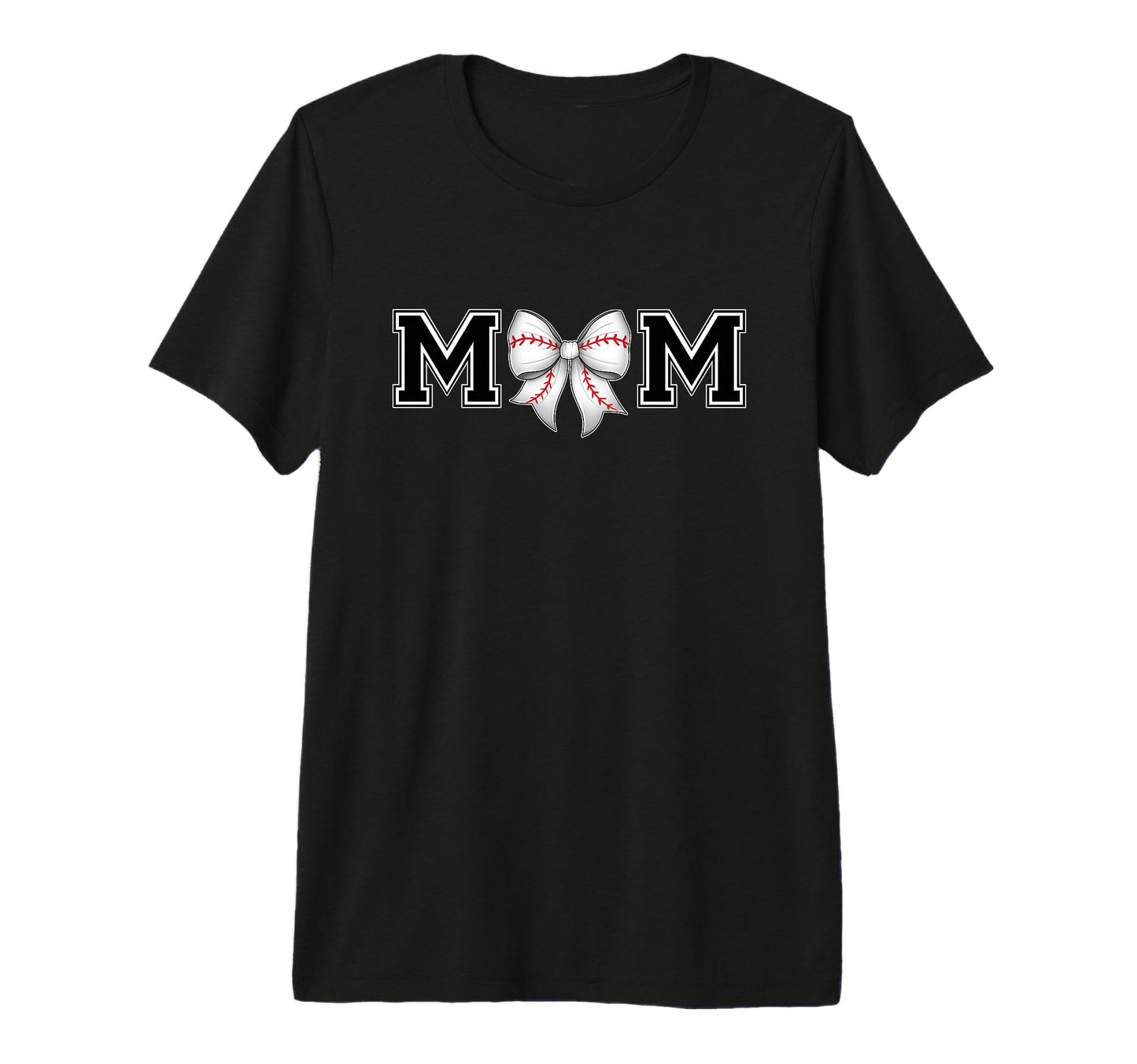 Baseball Lover Mom Bow Tri Blend T-Shirt - Casual Everyday Wear for Adults - T-Shirt, Sweatshirt, Hoodie