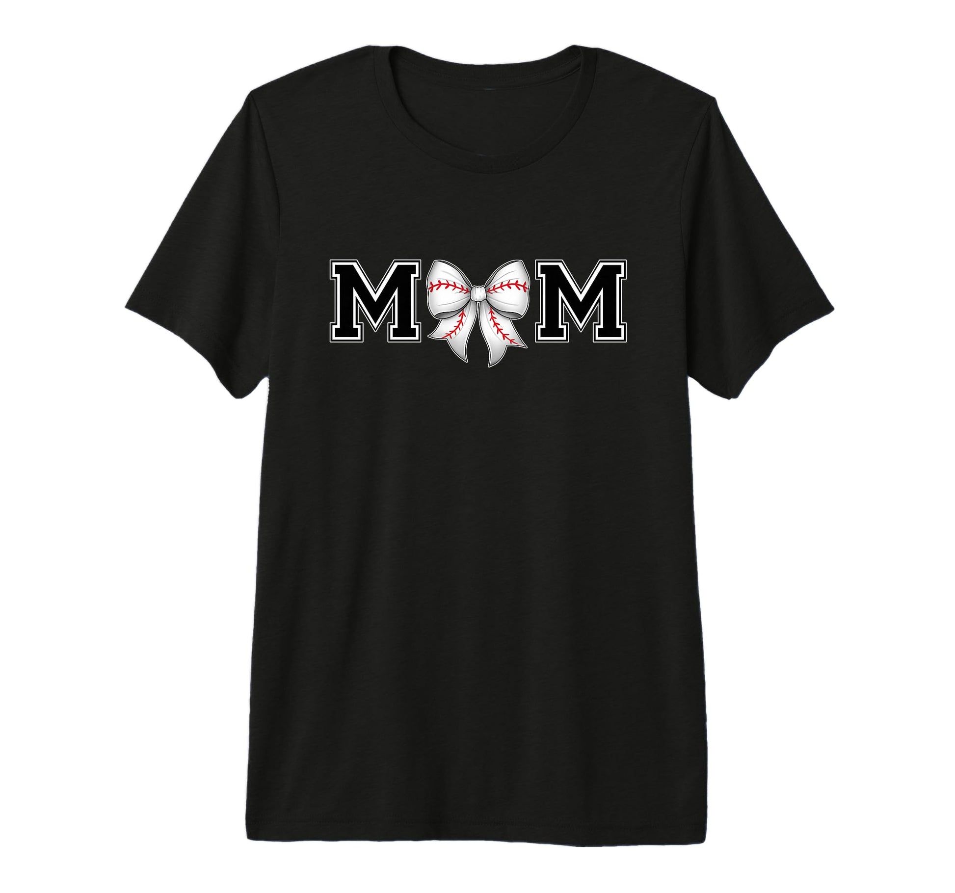 Baseball Lover Mom Bow Tri Blend T-Shirt - Casual Everyday Wear for Adults - T-Shirt, Sweatshirt, Hoodie