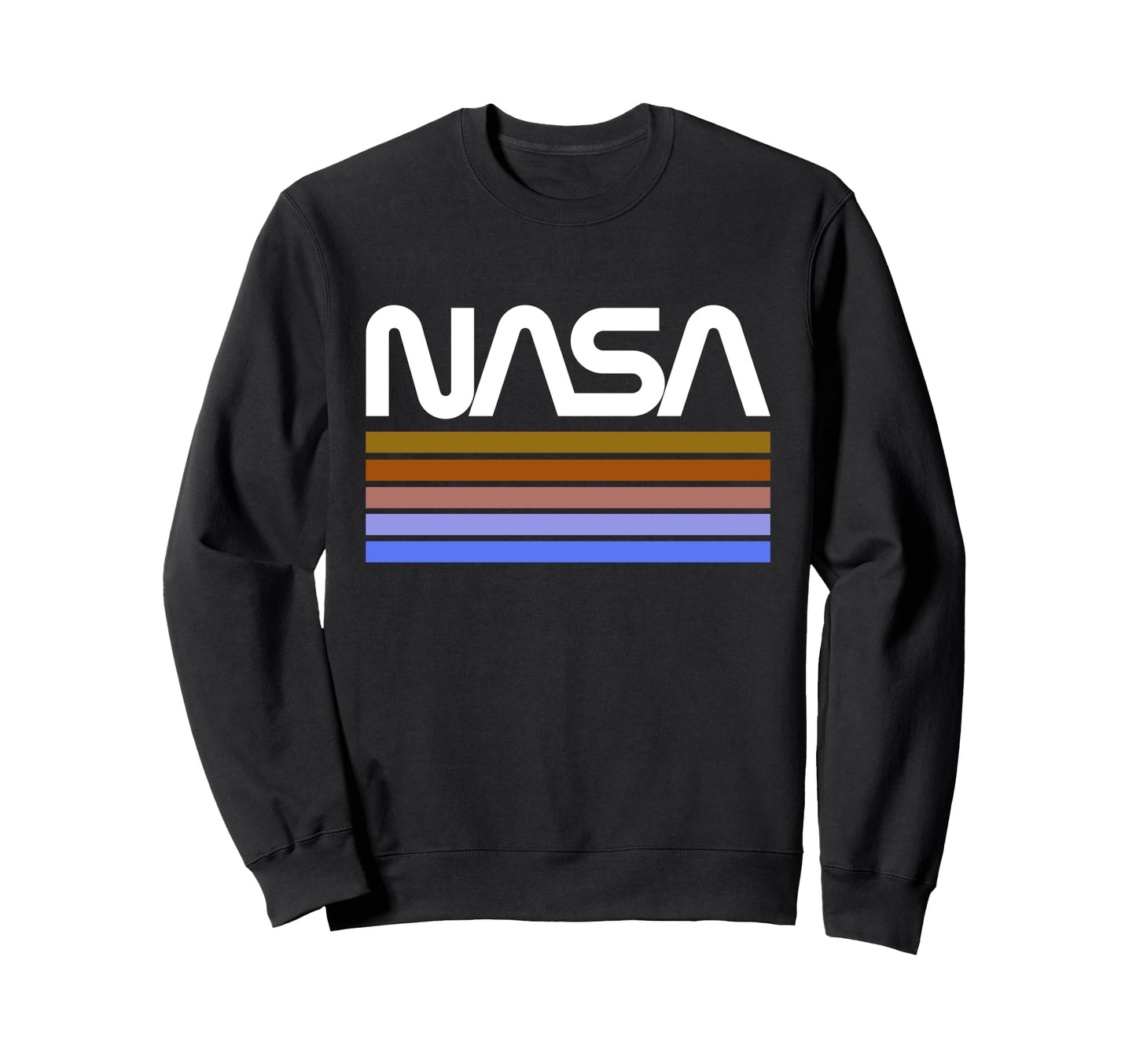 Nasa Stripe Worm Logo Sweatshirt - Novelty Apparel Unisex - T-Shirt, Sweatshirt, Hoodie