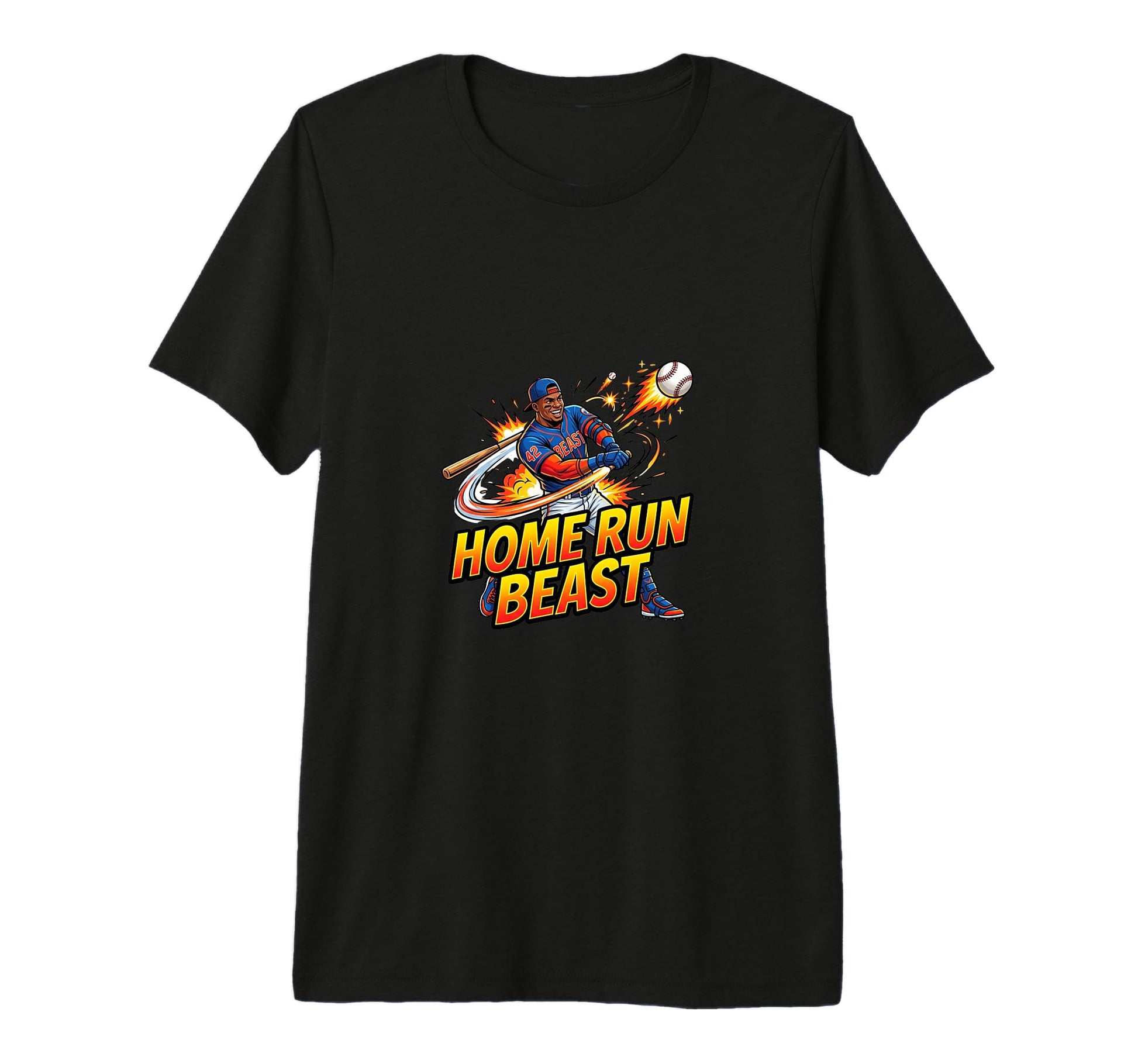 Mens Home Run Power Baseball Action T-Shirt - Aesthetic Graphic for Adults - T-Shirt, Sweatshirt, Hoodie