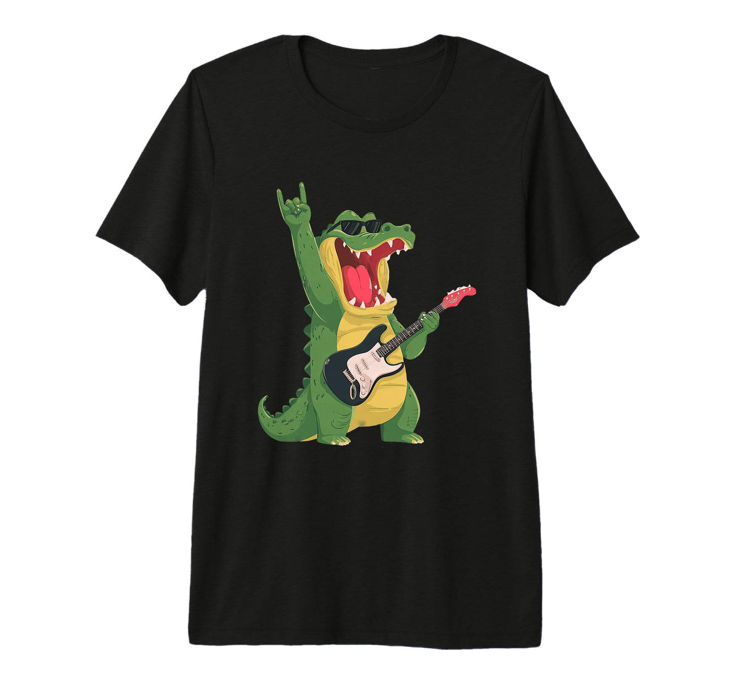 Funny Crocodile Rock Music Guitarist T-Shirt - Custom Art Print Men Women - T-Shirt, Sweatshirt, Hoodie