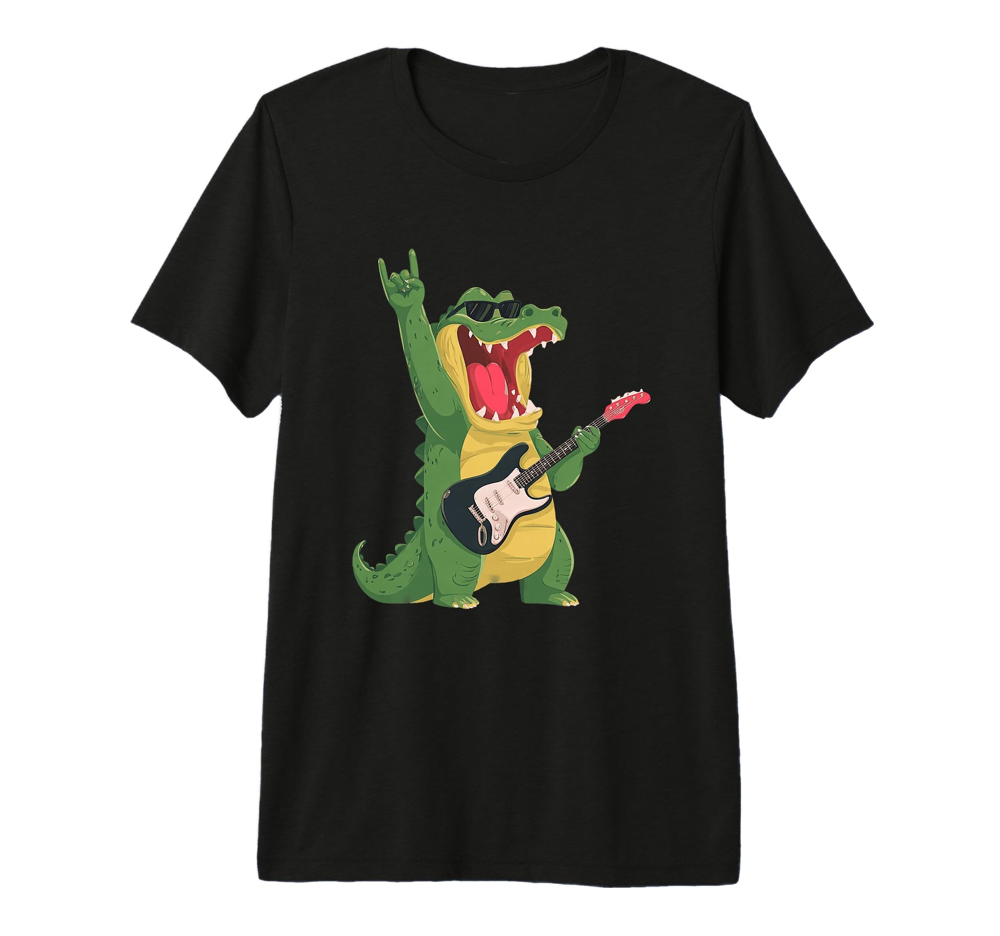 Funny Crocodile Rock Music Guitarist T-Shirt - Custom Art Print Men Women - T-Shirt, Sweatshirt, Hoodie