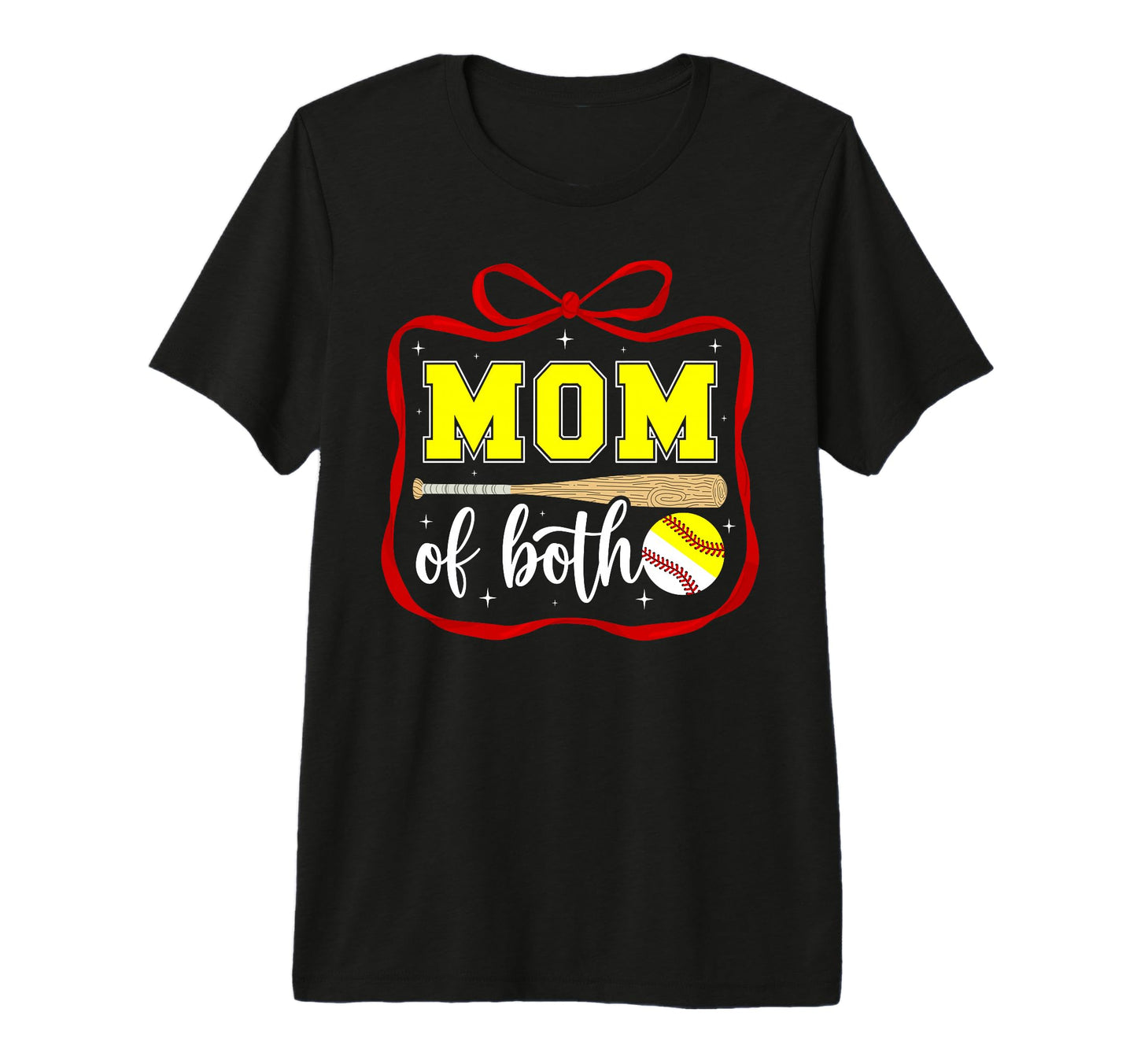 Mom Both Coquette Baseball Softball Mom T-Shirt - Minimalist Print Unisex - T-Shirt, Sweatshirt, Hoodie