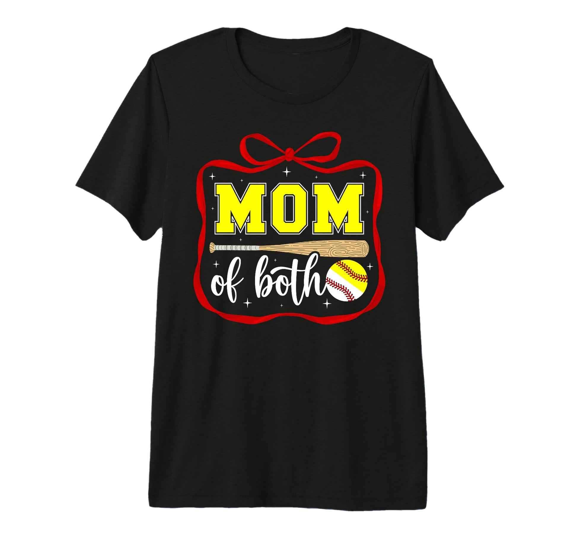 Mom Both Coquette Baseball Softball Mom T-Shirt - Minimalist Print Unisex - T-Shirt, Sweatshirt, Hoodie