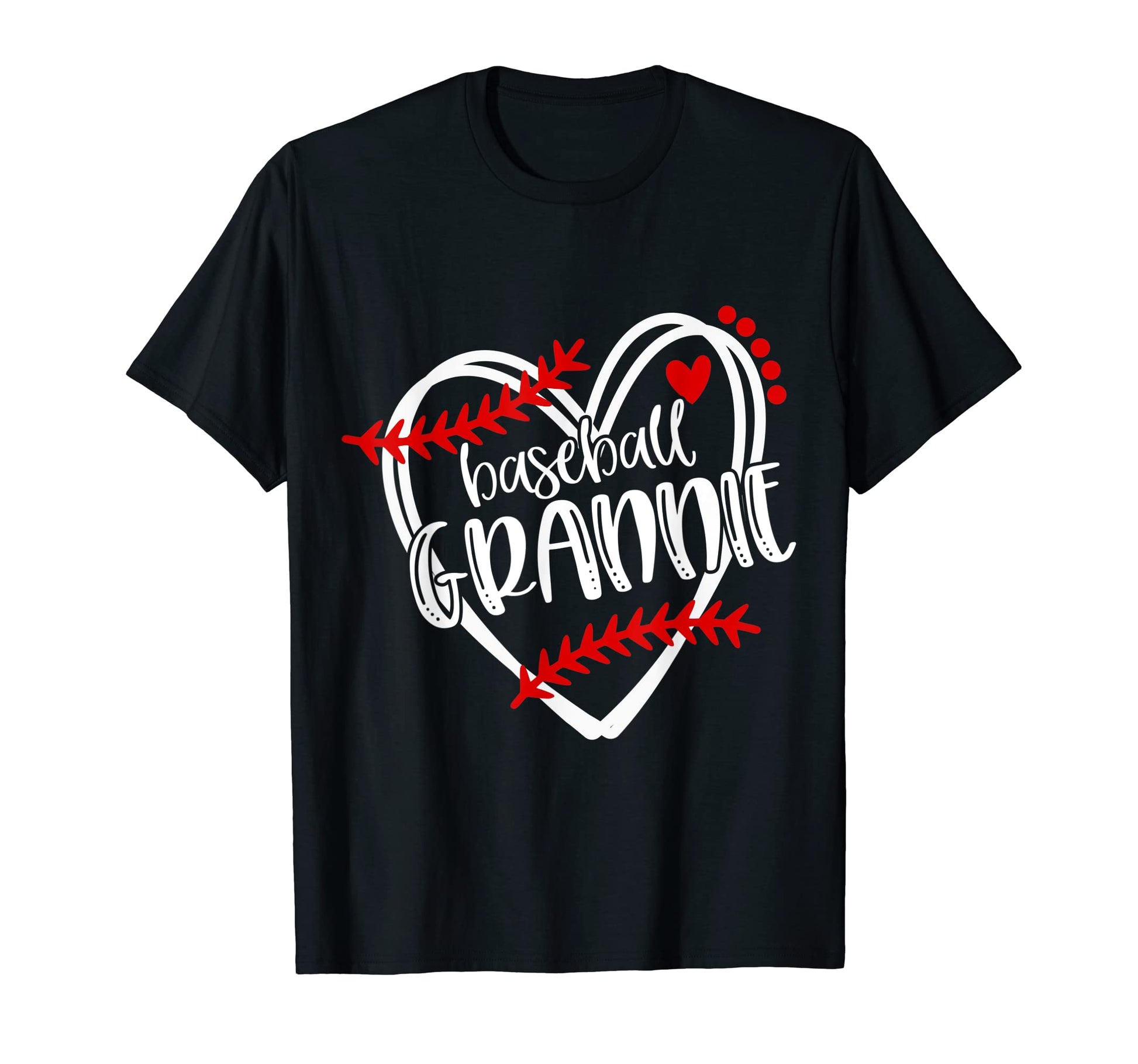 Baseball Grannie Distressed Heart Laces T-Shirt - Trendy Graphic Unisex - T-Shirt, Sweatshirt, Hoodie