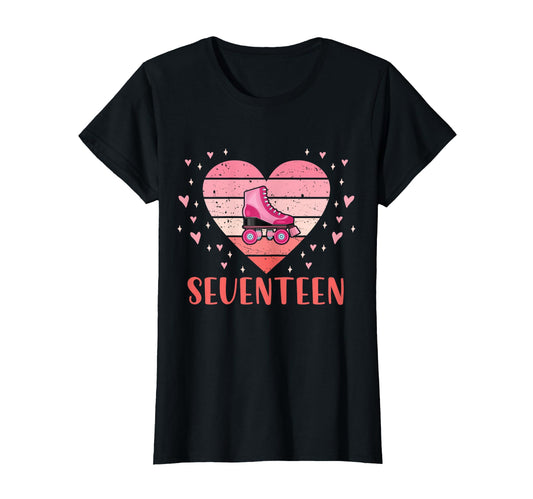 17 Year Old Roller Skating Birthday T-Shirt - Trendy Graphic for Adults - T-Shirt, Sweatshirt, Hoodie