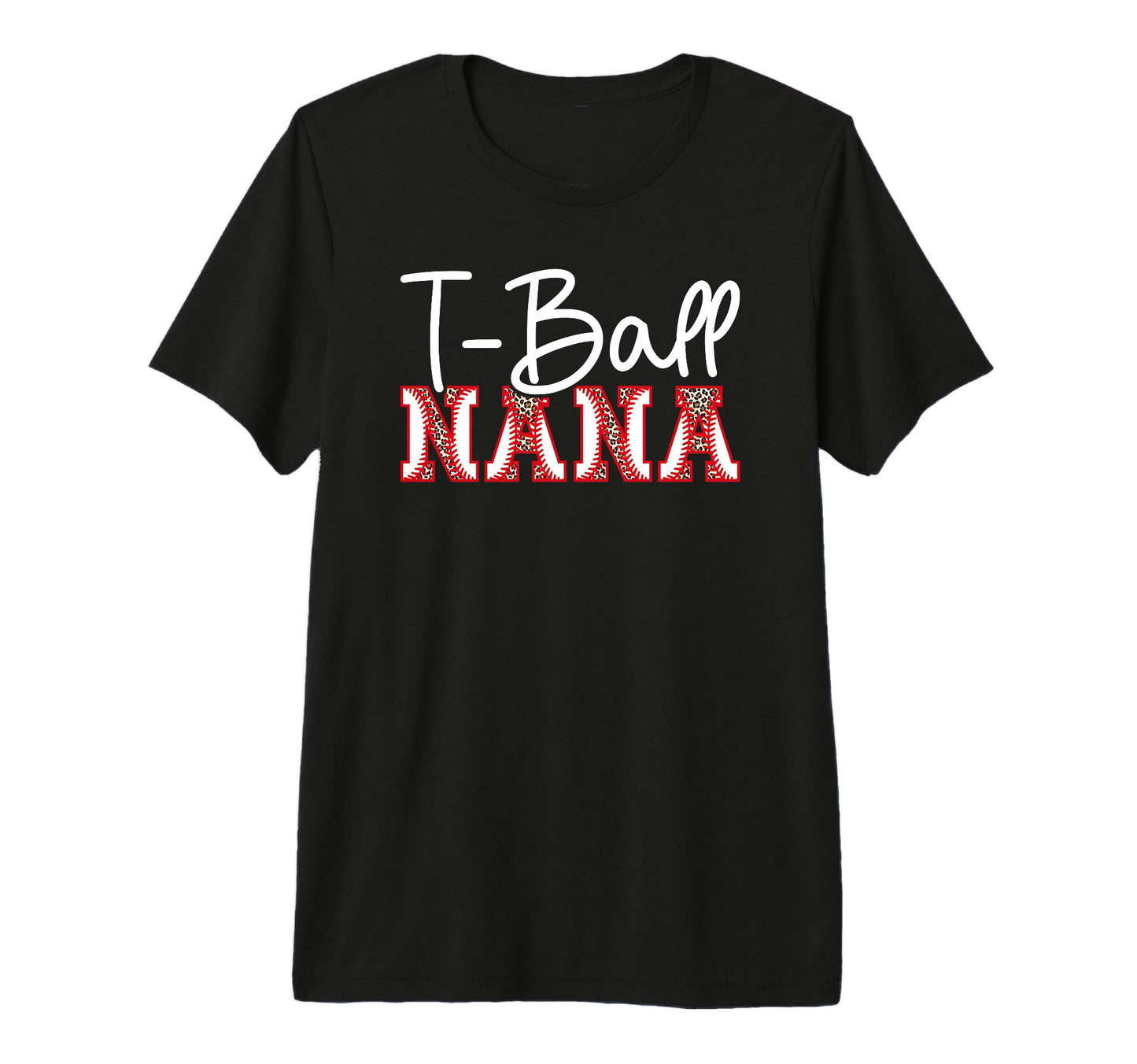 T Ball Nana Leopard Baseball T T-Shirt - Fun Novelty Design for Adults - T-Shirt, Sweatshirt, Hoodie