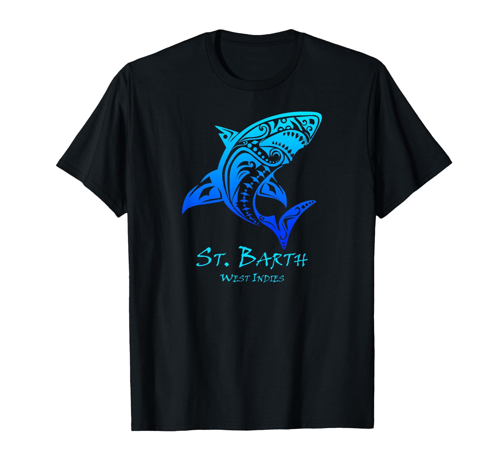 St Barth West Indies Tribal Shark T-Shirt - Trendy Graphic Men Women - T-Shirt, Sweatshirt, Hoodie