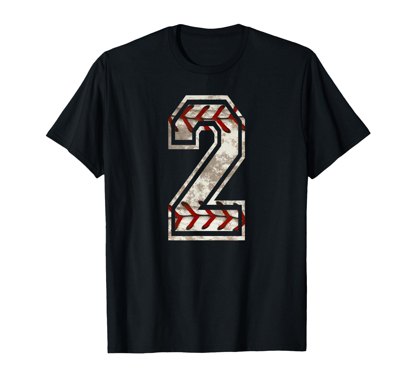 Baseball Jersey Number 2 Distressed T-Shirt - Custom Art Print Men Women - T-Shirt, Sweatshirt, Hoodie