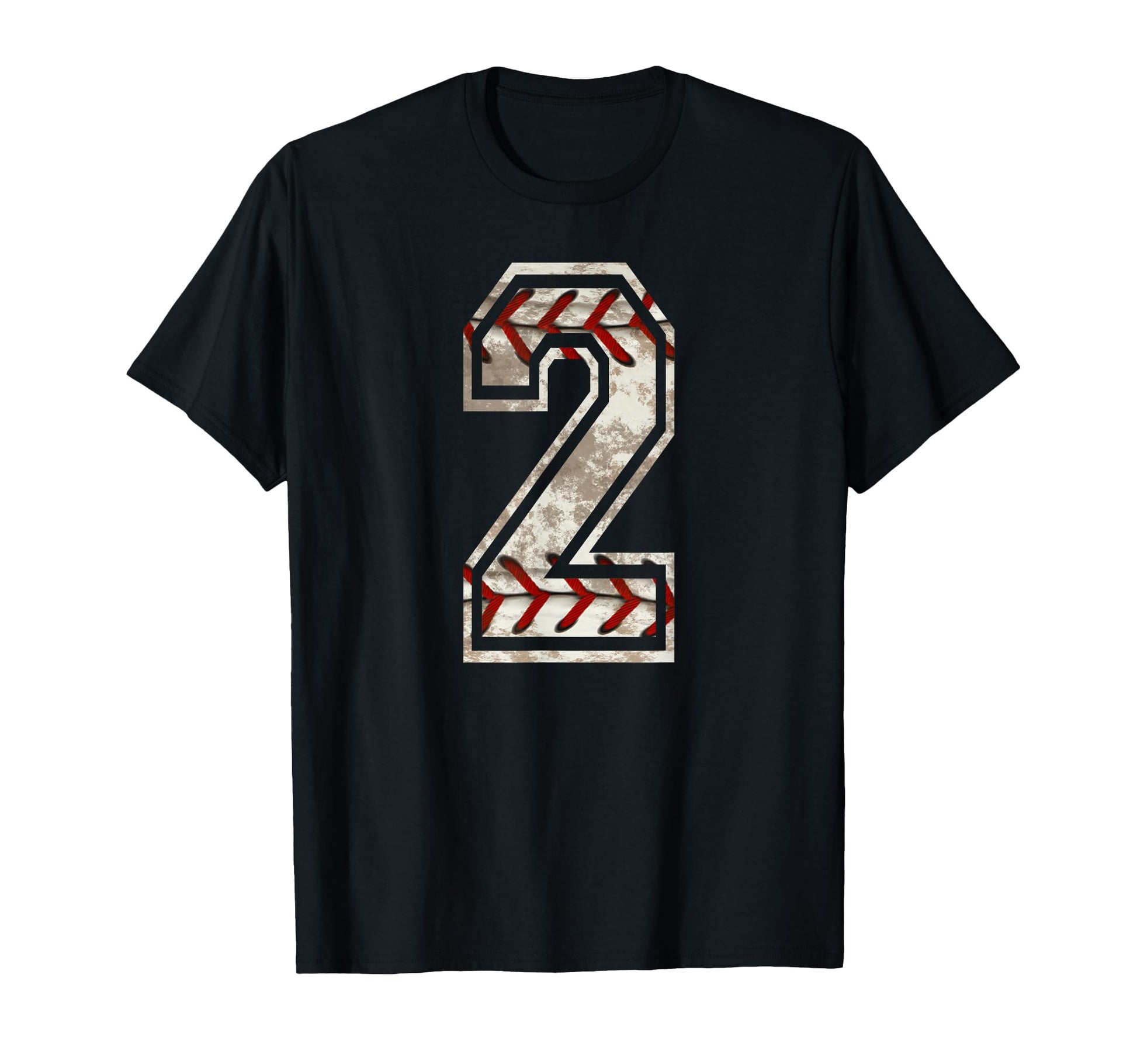 Baseball Jersey Number 2 Distressed T-Shirt - Custom Art Print Men Women - T-Shirt, Sweatshirt, Hoodie