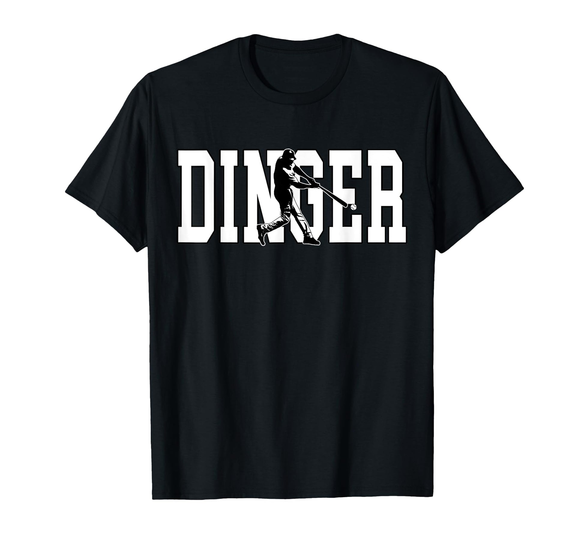 Dinger Get Out Ball Baseball Home Run T-Shirt - Trendy Graphic for Adults - T-Shirt, Sweatshirt, Hoodie
