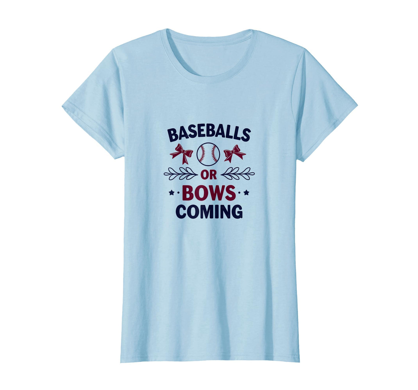 Baseballs Or Bows Gender Reveal T-Shirt - Graphic Print for Adults - T-Shirt, Sweatshirt, Hoodie