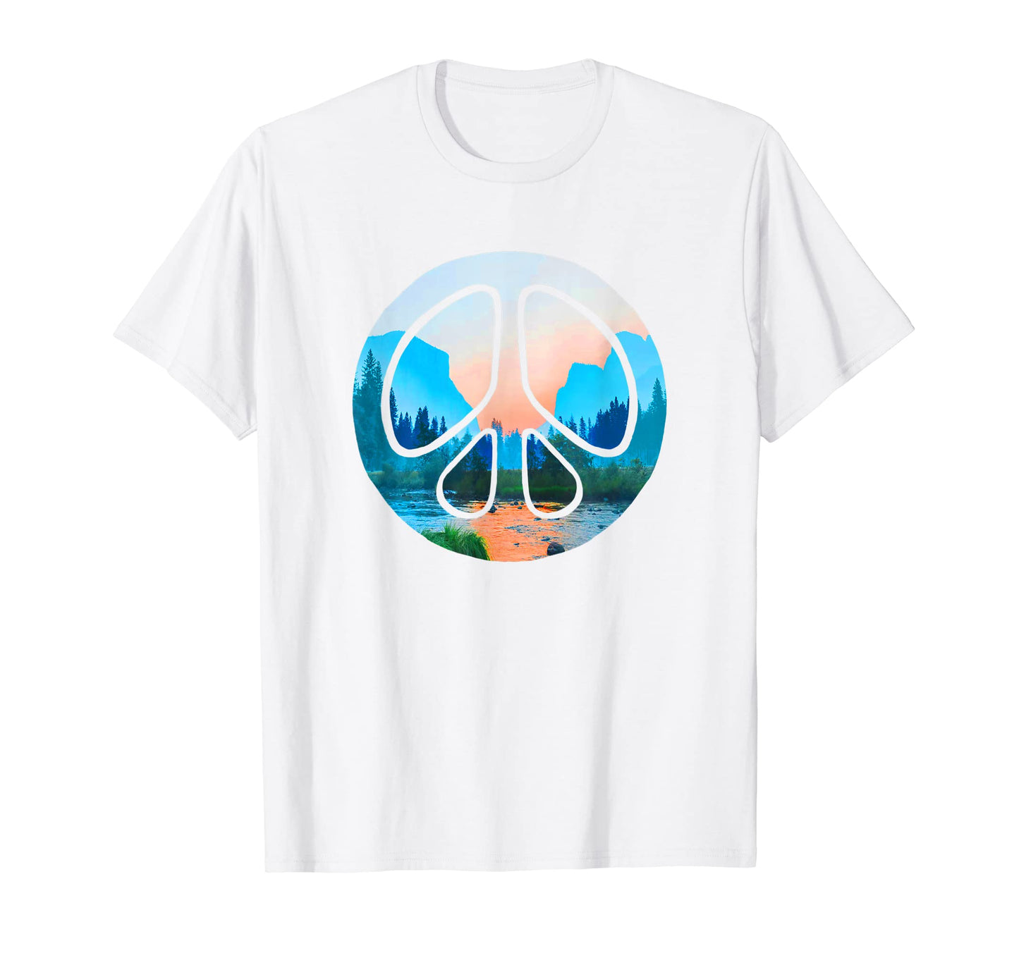Yosemite National Park Peace Sign T-Shirt - Casual Everyday Wear Men Women - T-Shirt, Sweatshirt, Hoodie