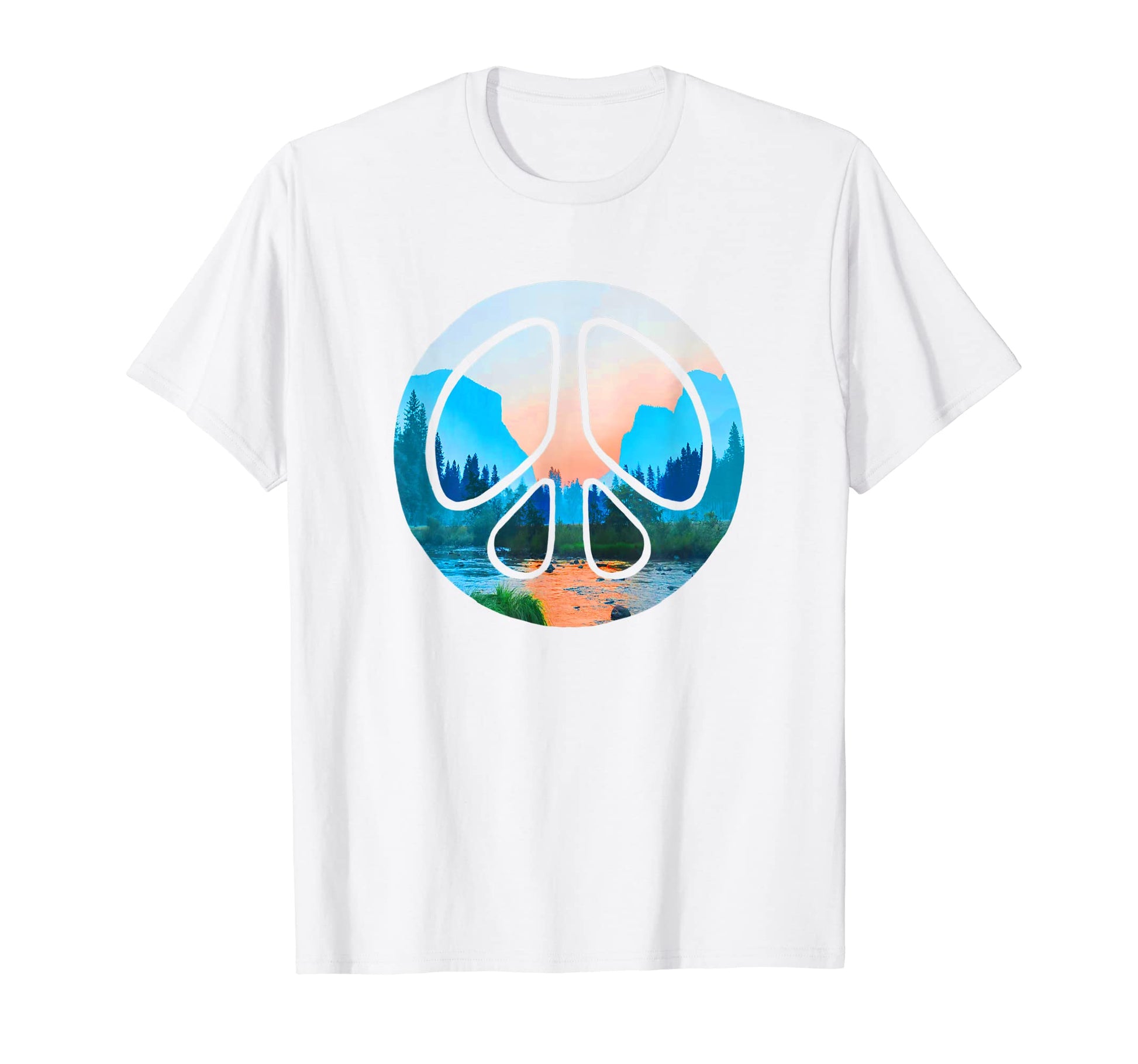 Yosemite National Park Peace Sign T-Shirt - Casual Everyday Wear Men Women - T-Shirt, Sweatshirt, Hoodie