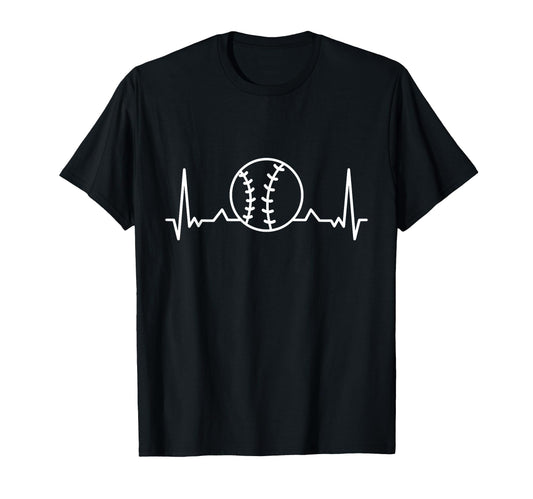 Baseball Heartbeat Sports Birthday T-Shirt - Unique Graphic for Adults - T-Shirt, Sweatshirt, Hoodie