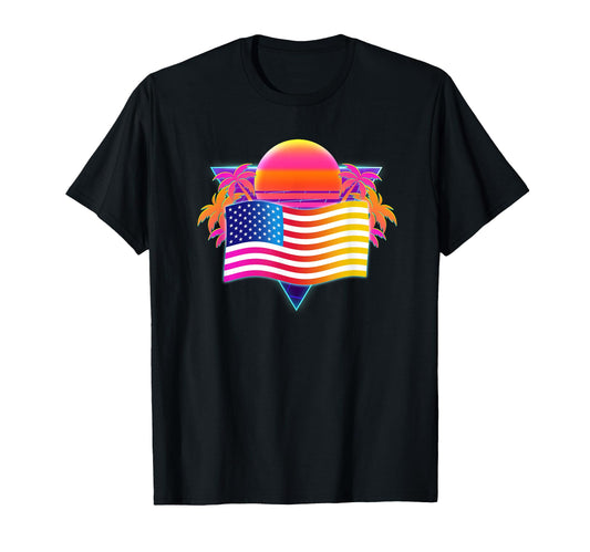 Aesthetic 80S Vaporwave United States T-Shirt - Fun Novelty Design Unisex - T-Shirt, Sweatshirt, Hoodie