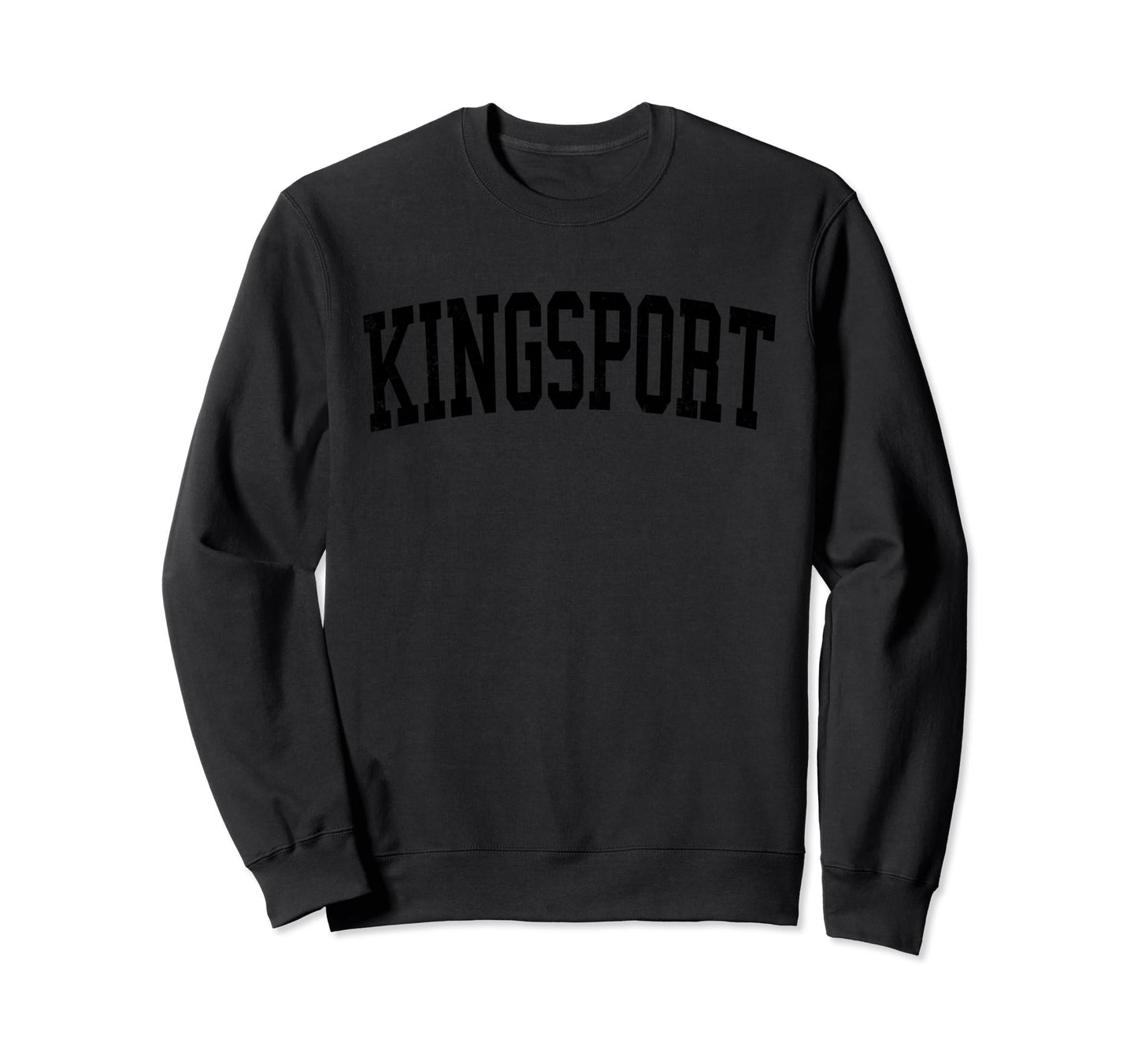 Kingsport Tn Distressed Black Sweatshirt - Trendy Graphic for Adults - T-Shirt, Sweatshirt, Hoodie