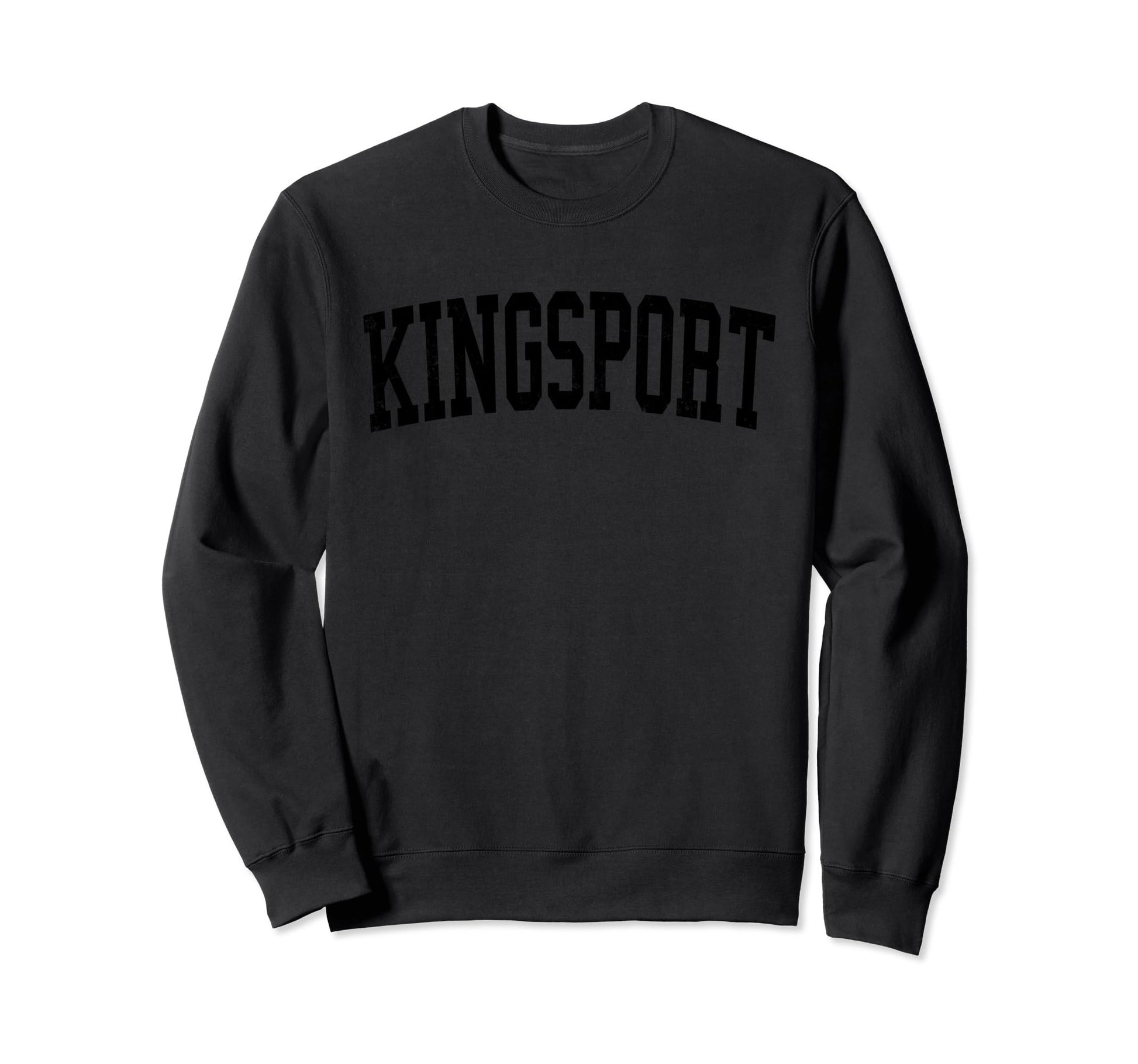 Kingsport Tn Distressed Black Sweatshirt - Trendy Graphic for Adults - T-Shirt, Sweatshirt, Hoodie